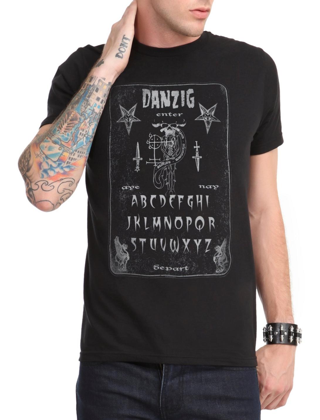 Danzig Ouija Board Beast Logo Men's Black & White T Shirt tee