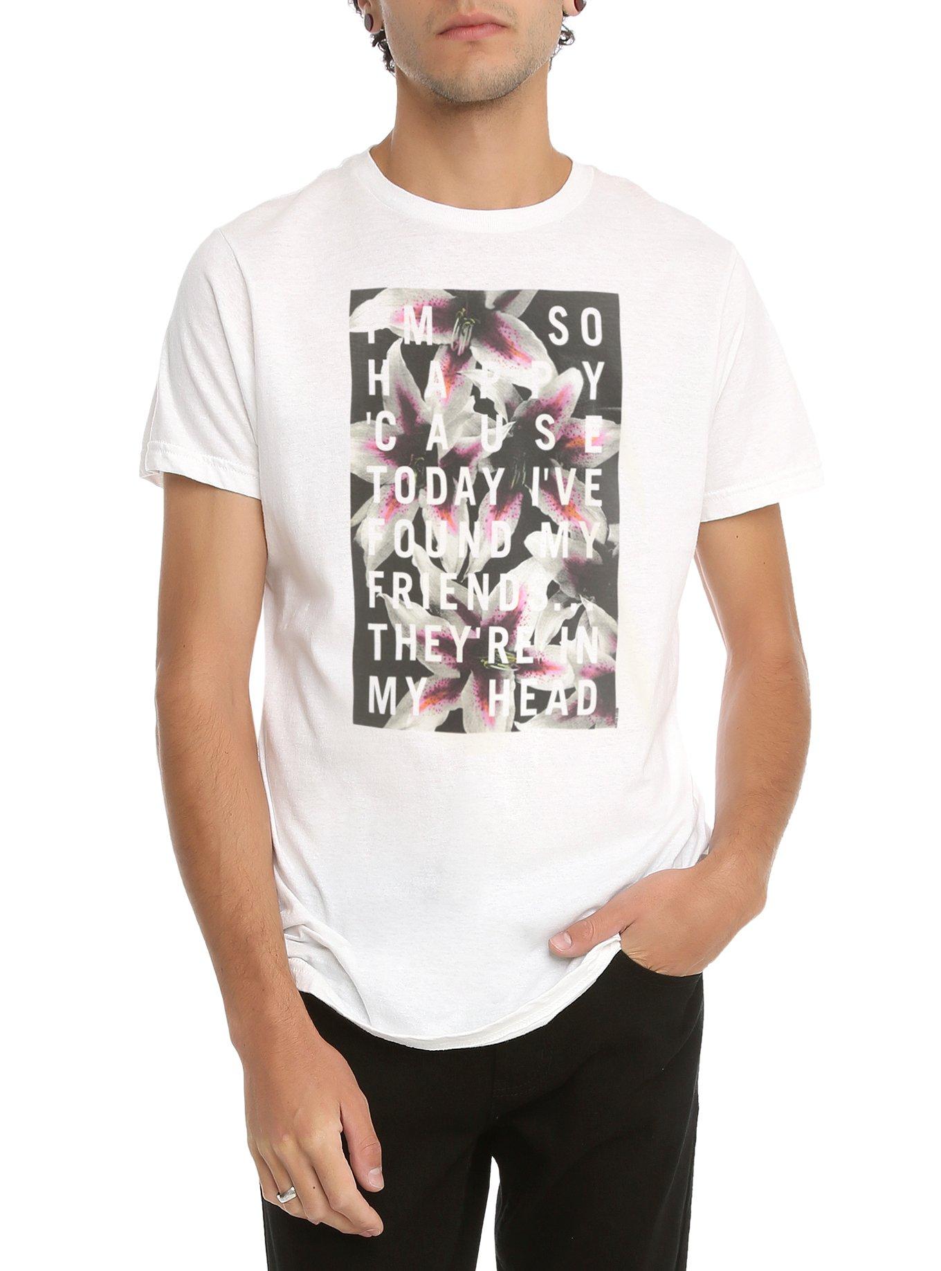 Nirvana Lithium Lyric Lilies T-Shirt, WHITE, hi-res