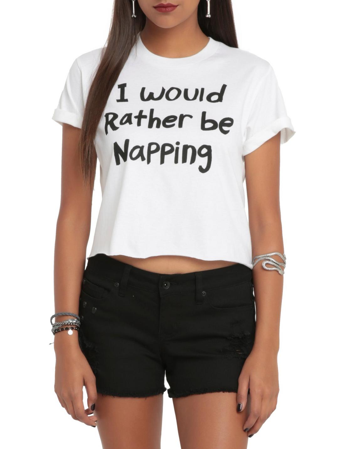 Rather Be Napping Girls Crop Top, , hi-res
