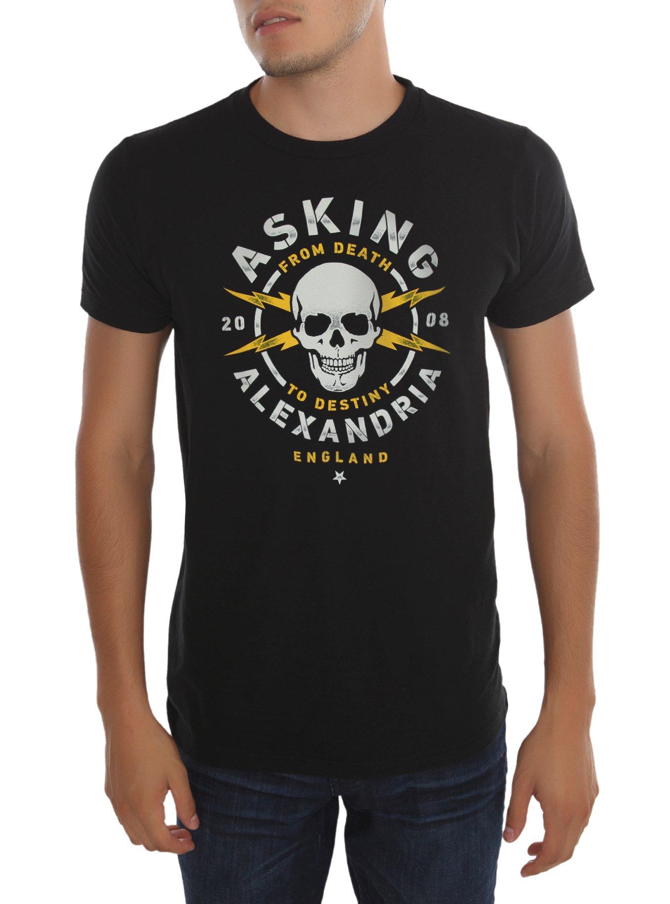 Asking Alexandria Skull 'N' Bolts T-Shirt, BLACK, hi-res