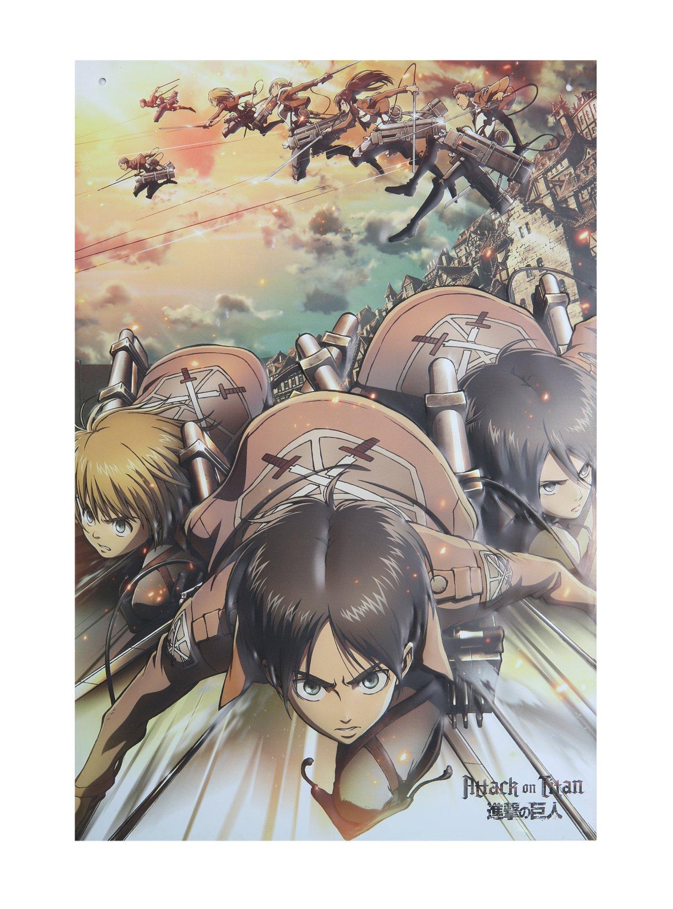 Attack On Titan Trio Metal Sign, , hi-res