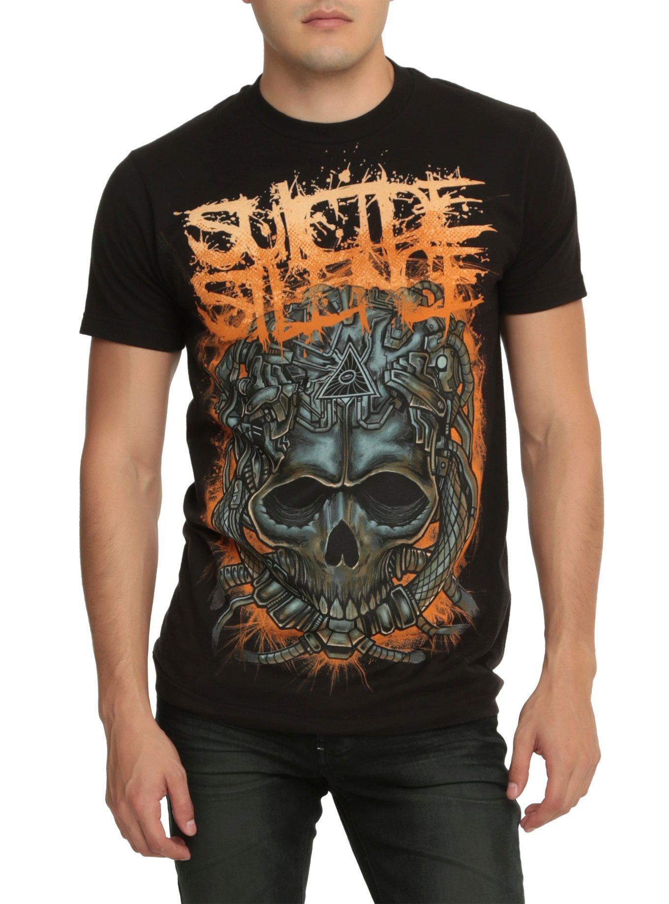 Suicide Silence Robot Skull T-Shirt, BLACK, hi-res