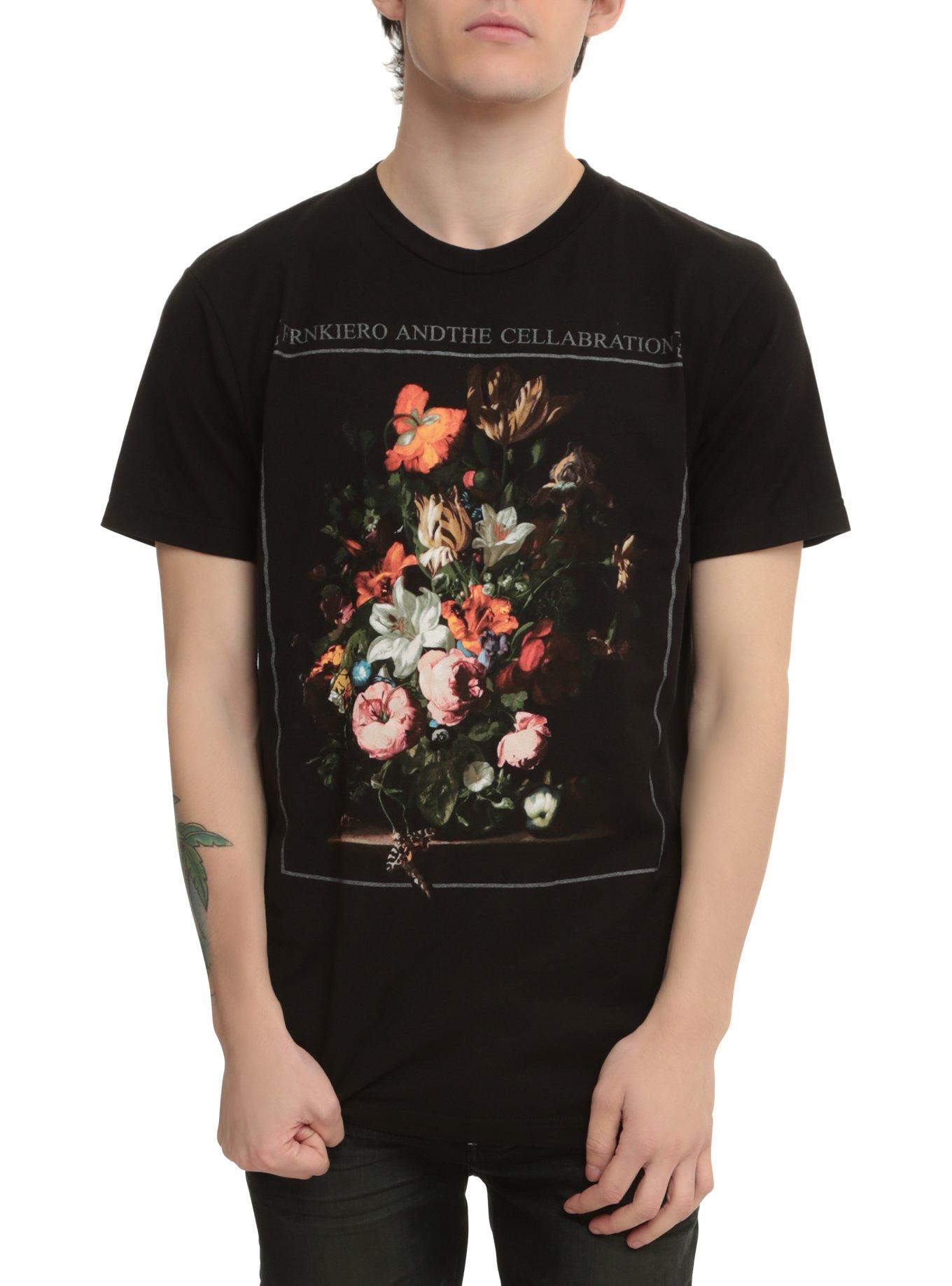 Frnkiero Andthe Cellabration Flowers T-Shirt, BLACK, hi-res