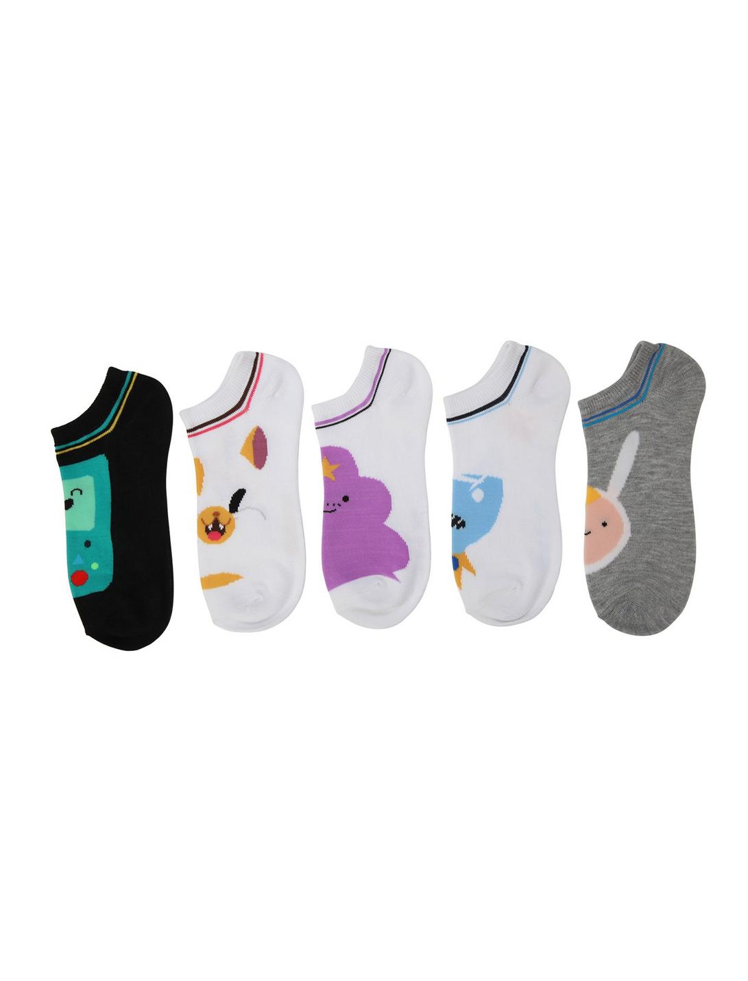 Adventure Time Characters No-Show Socks 5 Pair, , hi-res