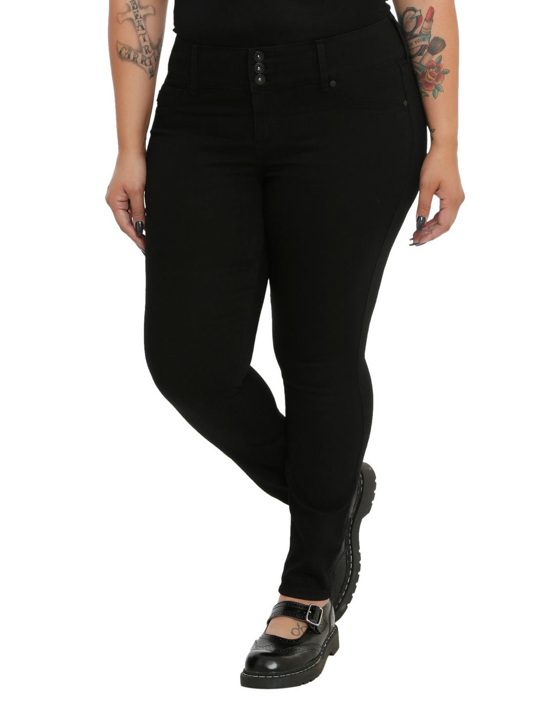 LOVEsick Black Super Skinny Jeans Plus Size, BLACK, hi-res