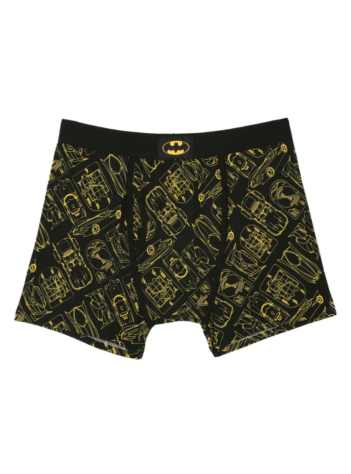 DC Comics Batman Batmobile Schematic Boxer Briefs, BLACK, hi-res