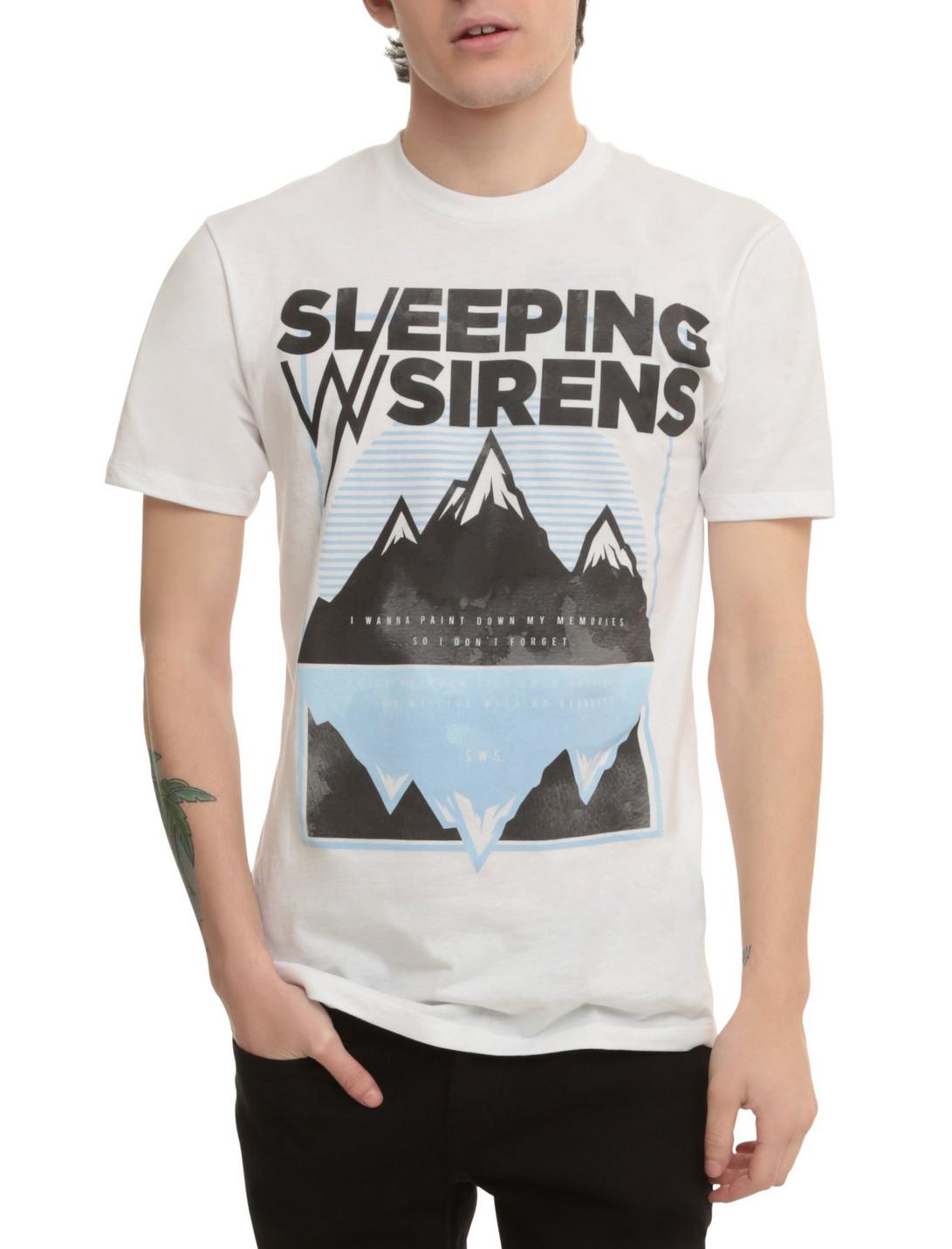 Sleeping With Sirens Mountains T-Shirt, WHITE, hi-res