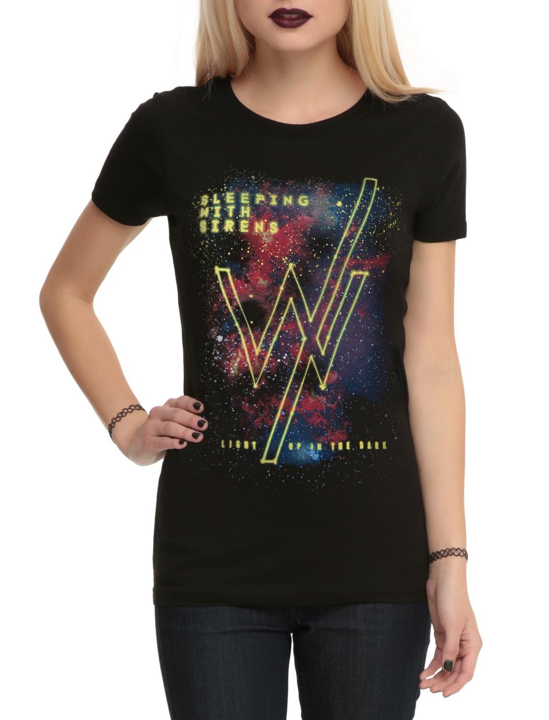 Sleeping With Sirens Galaxy Girls T-Shirt, BLACK, hi-res