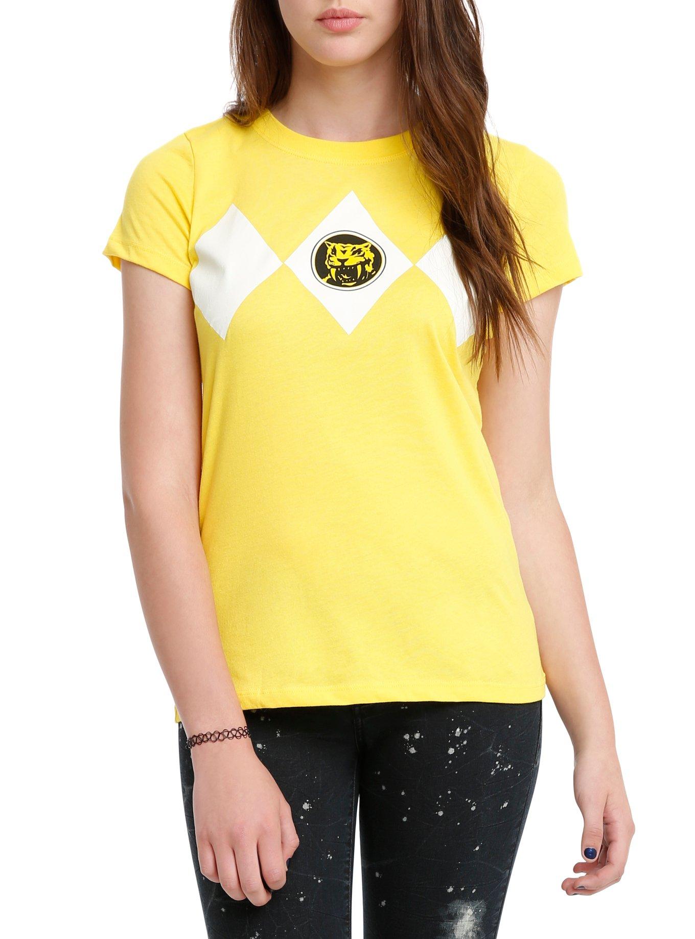 Mighty Morphin Power Rangers Yellow Ranger Cosplay Girls  T-Shirt, YELLOW, hi-res