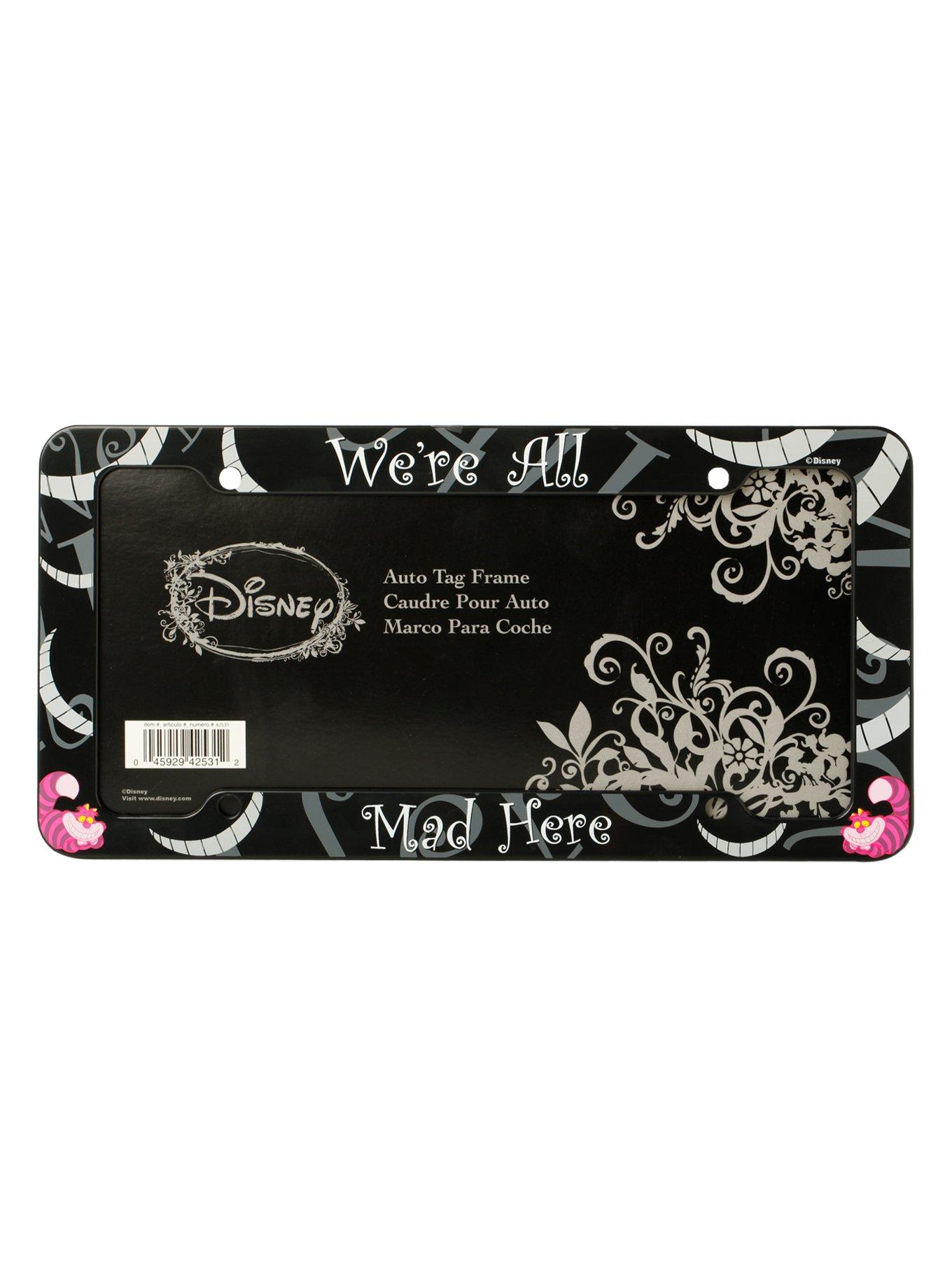 Disney Alice In Wonderland Cheshire Cat We're All Mad Here License Plate Frame, , hi-res