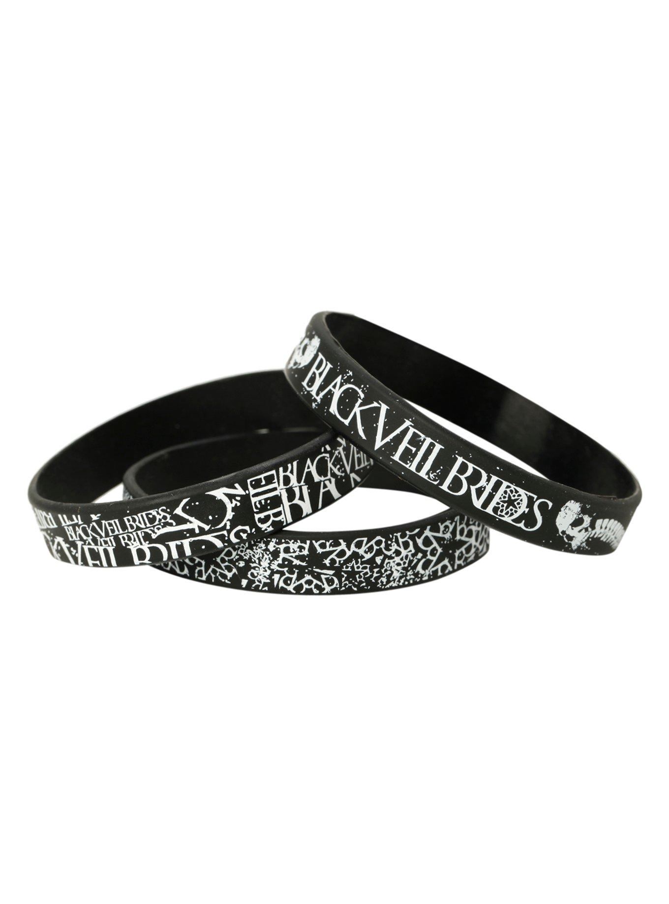 Black Veil Brides Logos Rubber Bracelet 3 Pack, , hi-res