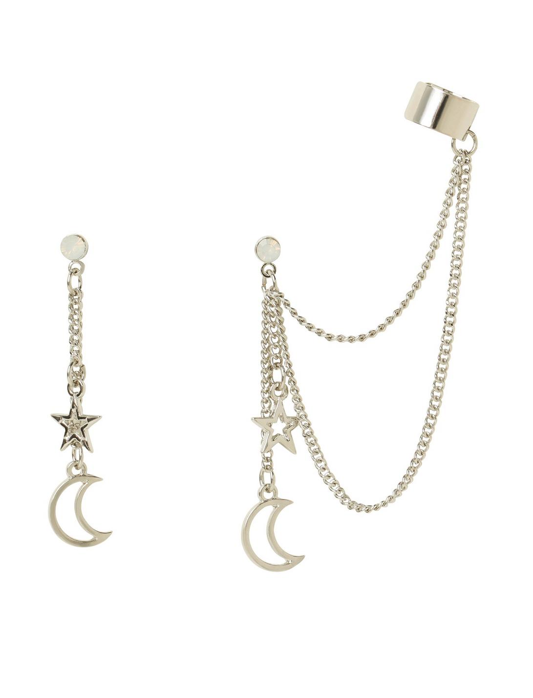 LOVEsick Star & Moon Cuff Earring Set, , hi-res