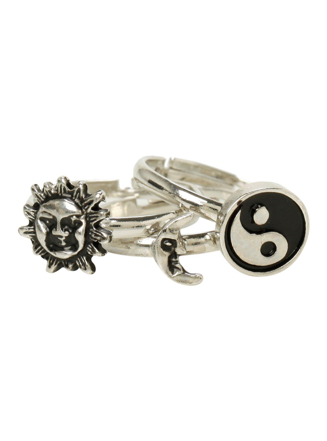 LOVEsick Moon Sun Yin-Yang Midi Ring 3 Pack, , hi-res