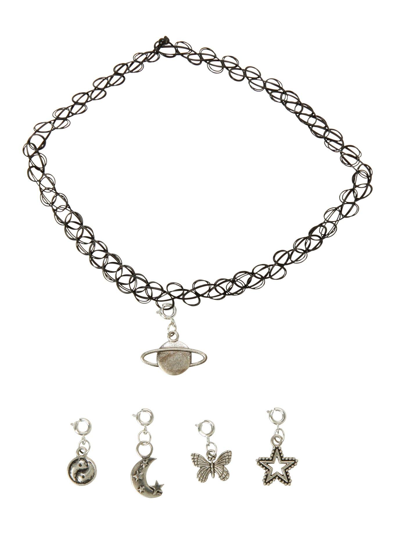 Multi Charm Tattoo Choker, , hi-res