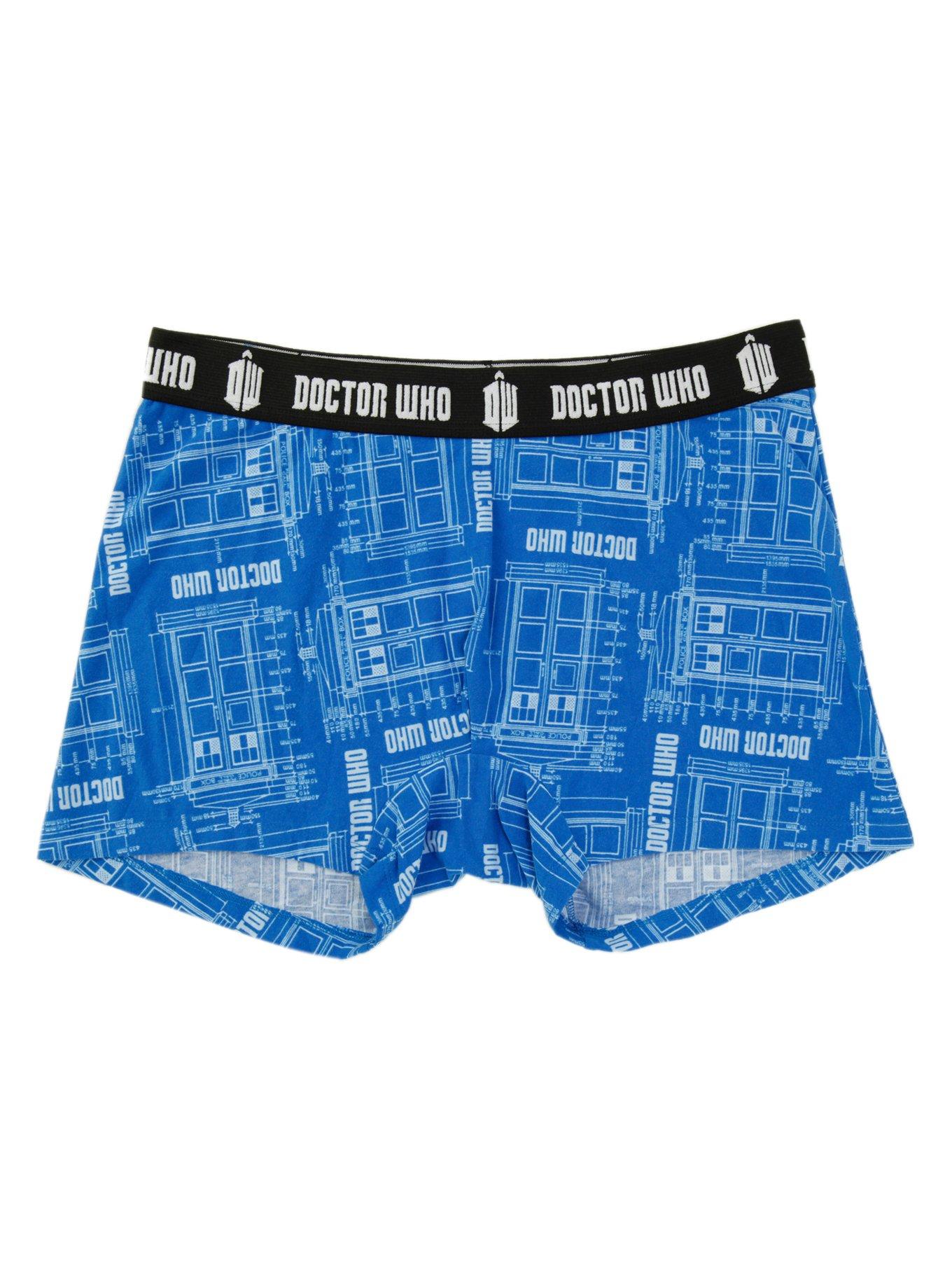 Doctor Who TARDIS Schematic Boxer Briefs, BLACK, hi-res