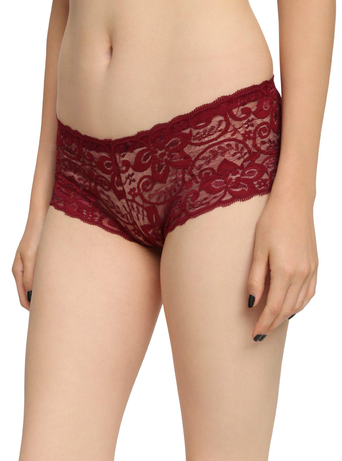 LOVEsick Purple Black & Burgundy Lace Hot Pants 3 Pack, , hi-res