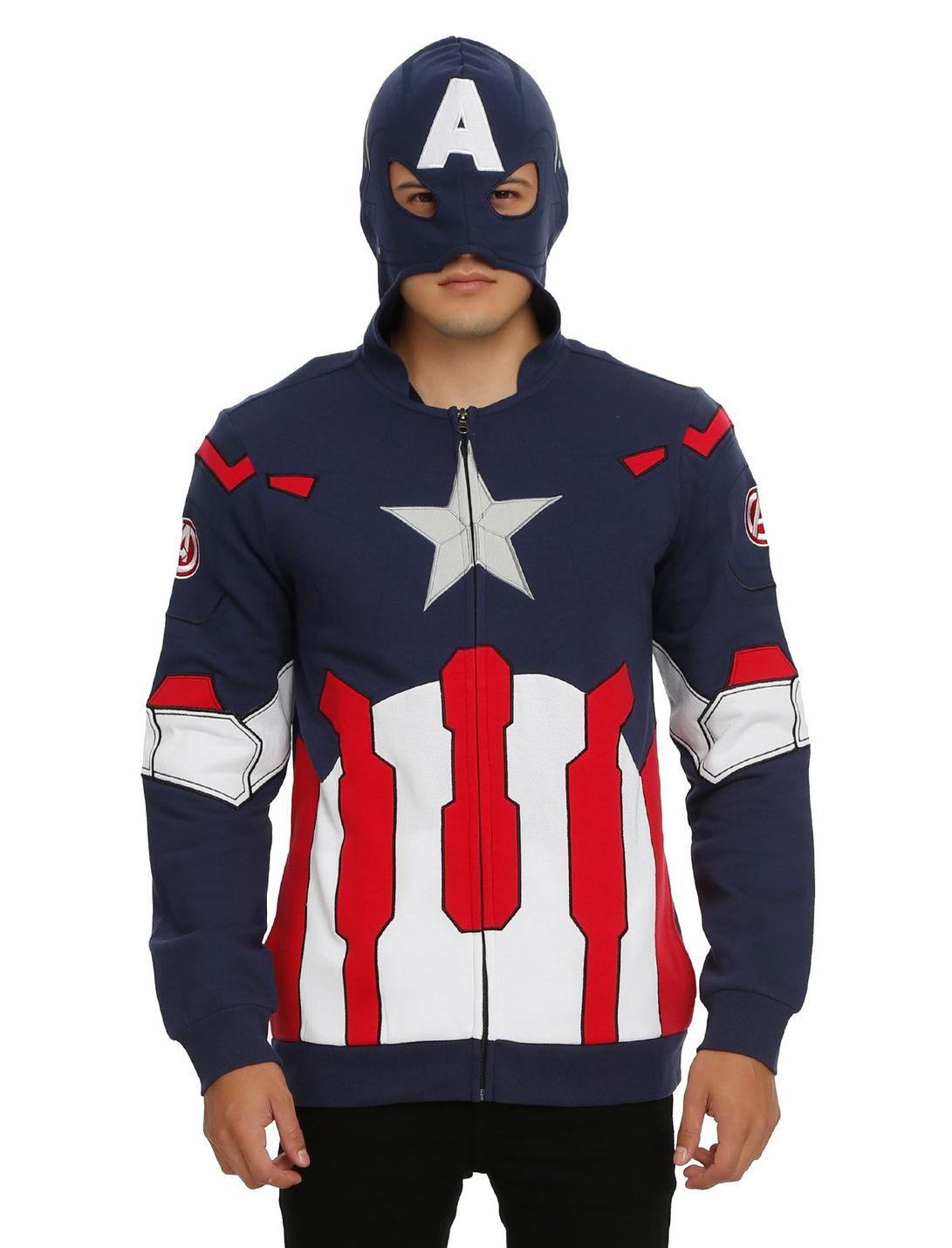 Marvel Universe Captain America Costume Zip Hoodie, , hi-res