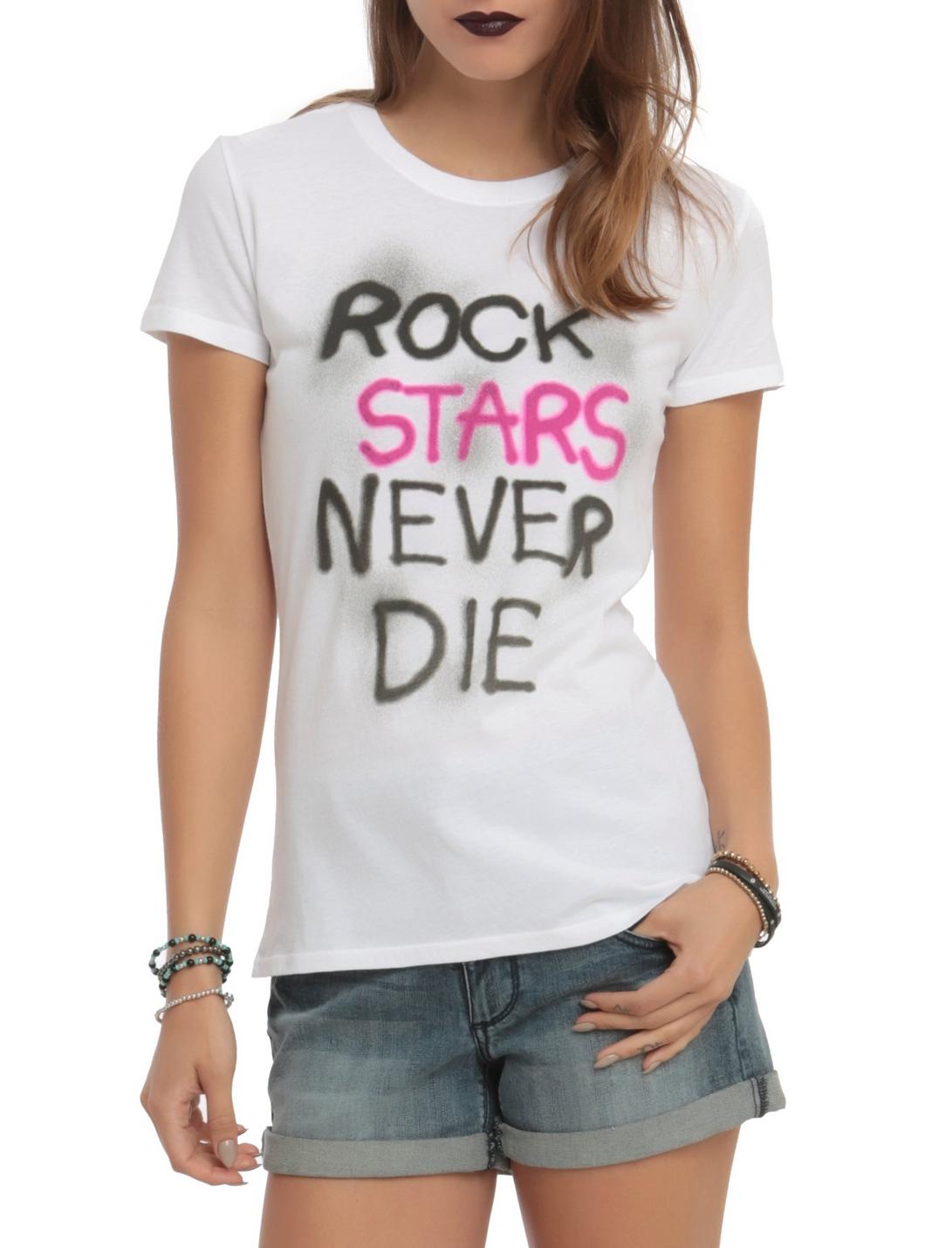 Rock Stars Never Die Girls T-Shirt, BLACK, hi-res