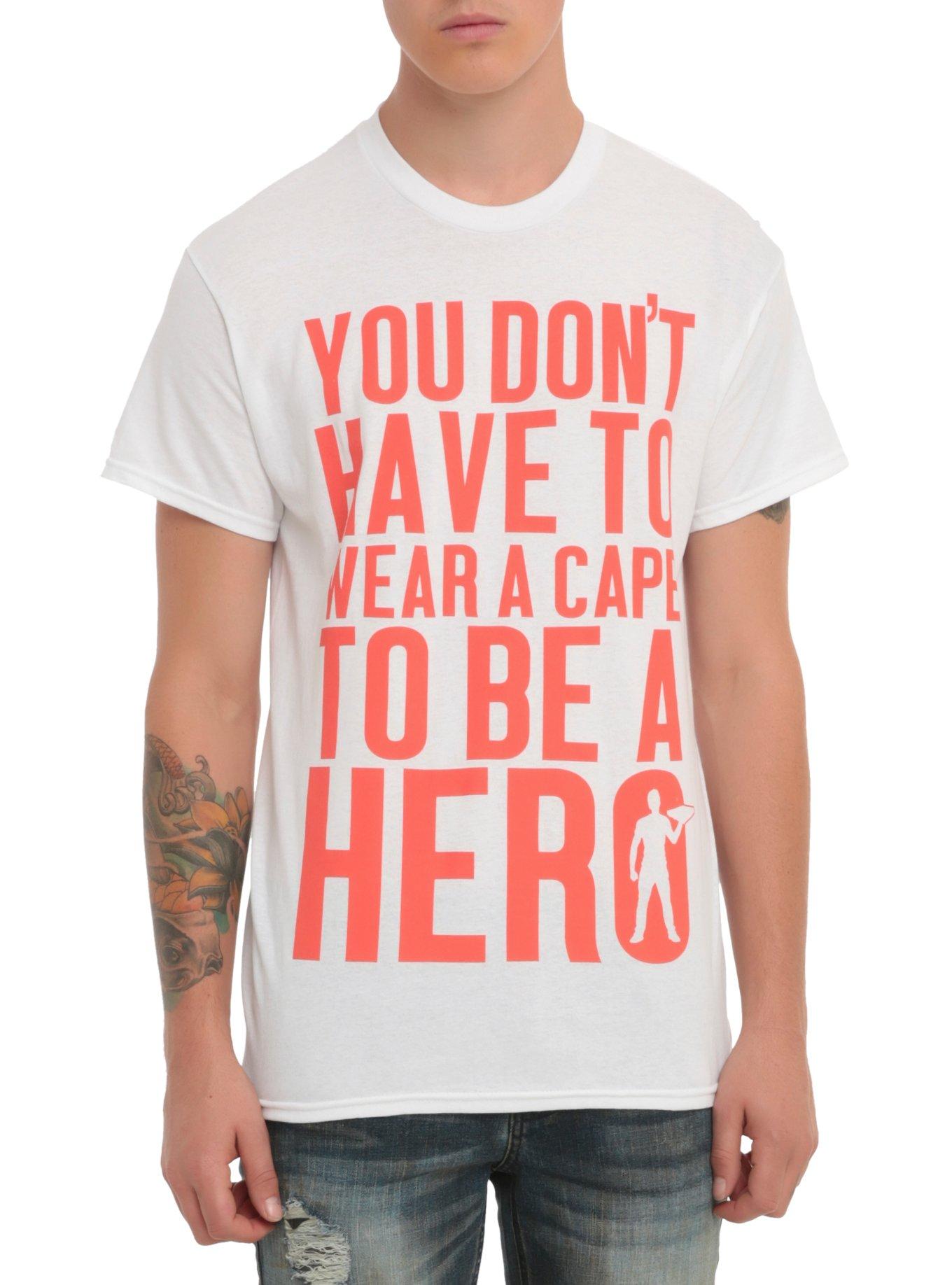 Heroes Don't Need Capes T-Shirt, WHITE, hi-res