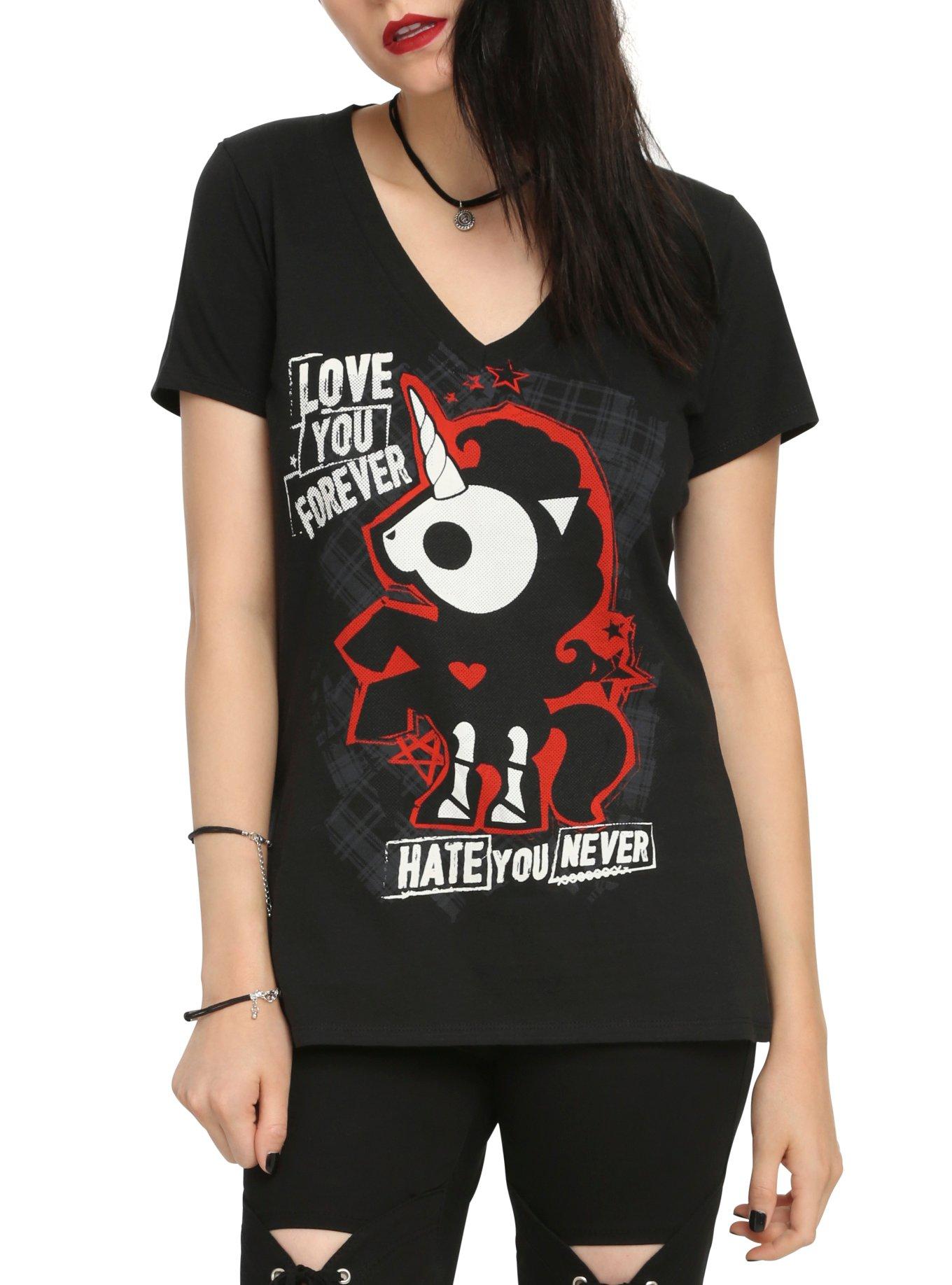 Skelanimals Bonita Love You Forever Girls V-Neck T-Shirt, BLACK, hi-res