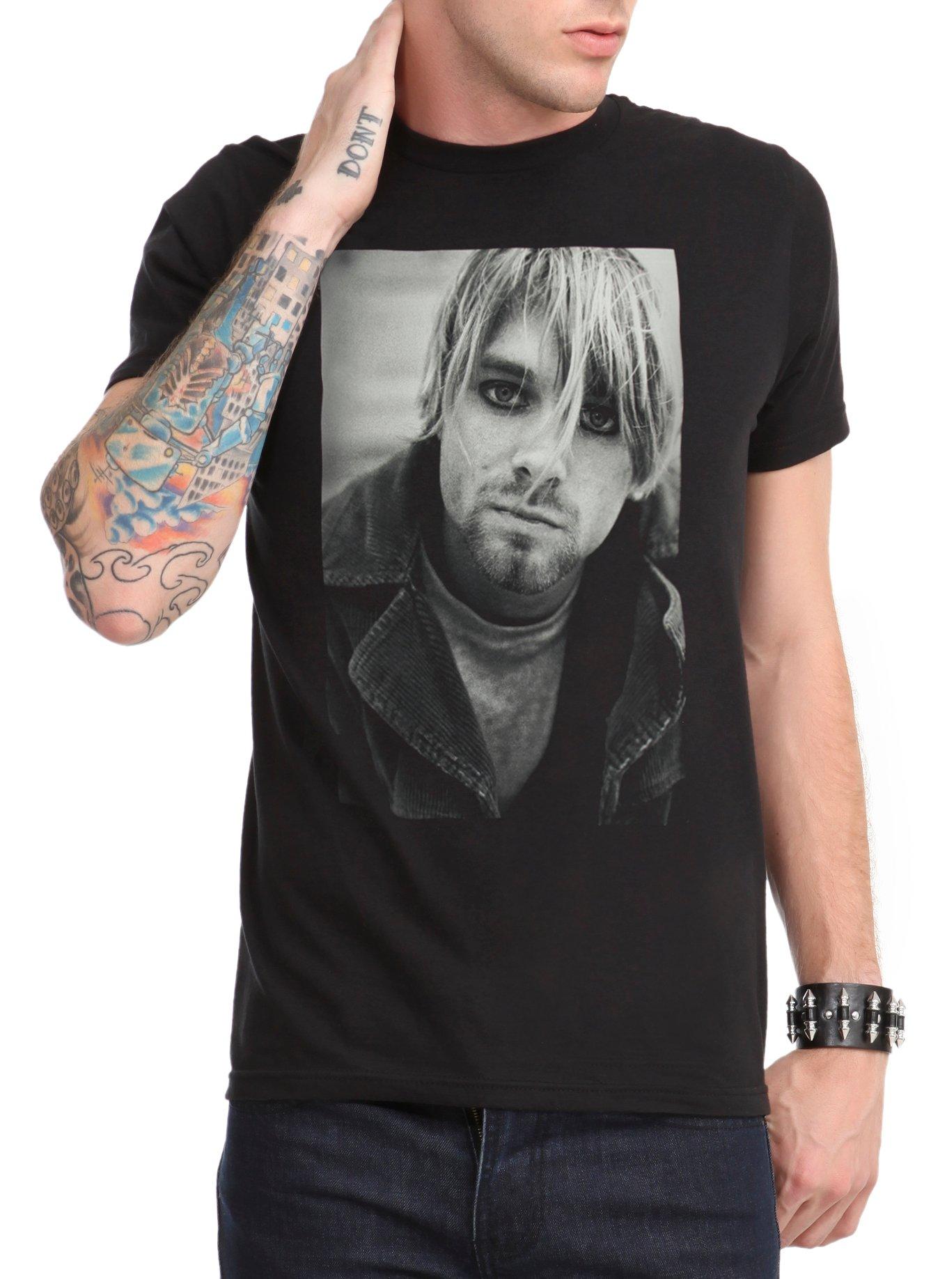 Kurt Cobain Eyeliner Photo T-Shirt, BLACK, hi-res