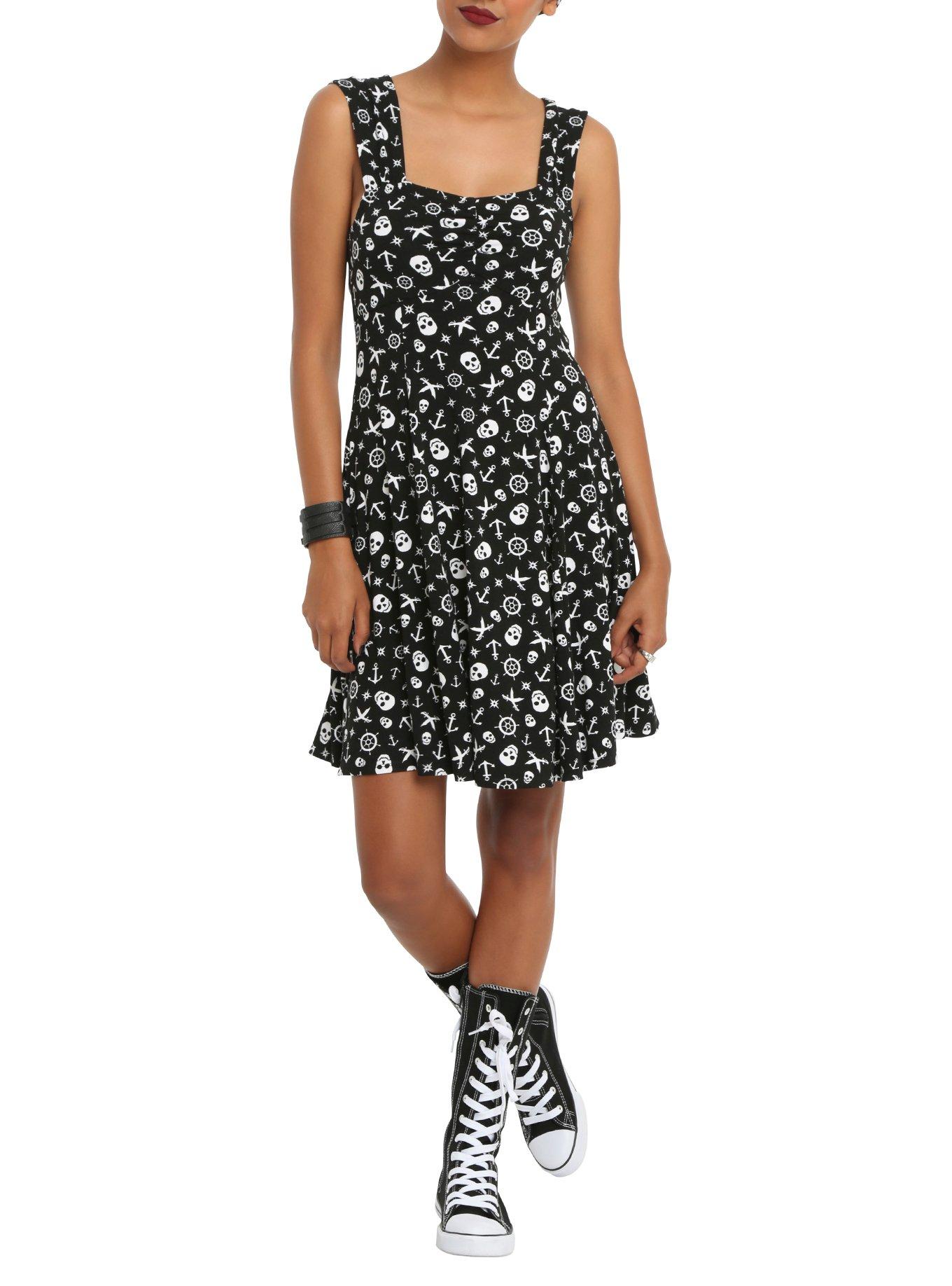 Black & White Sailor Dress, BLACK, hi-res