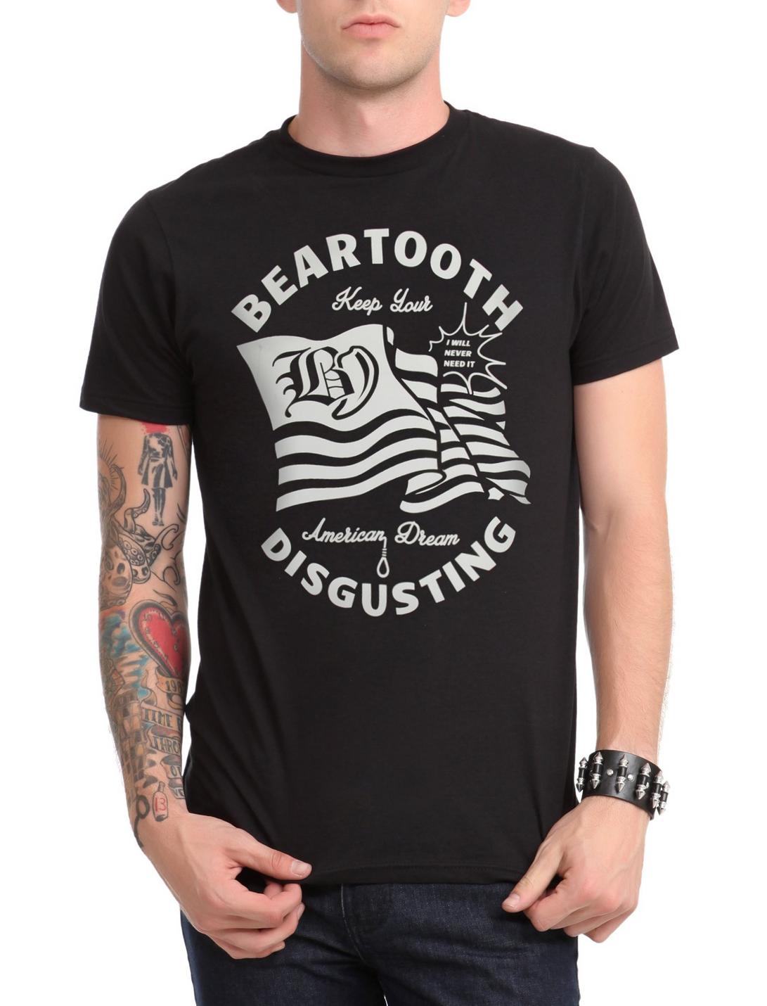 Beartooth Disgusting Flag T-Shirt, BLACK, hi-res