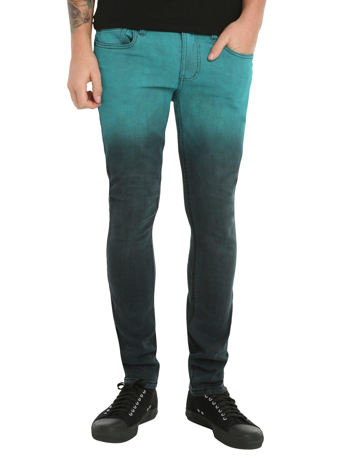 Rude Teal Ombre Skinny Jeans Hot Topic