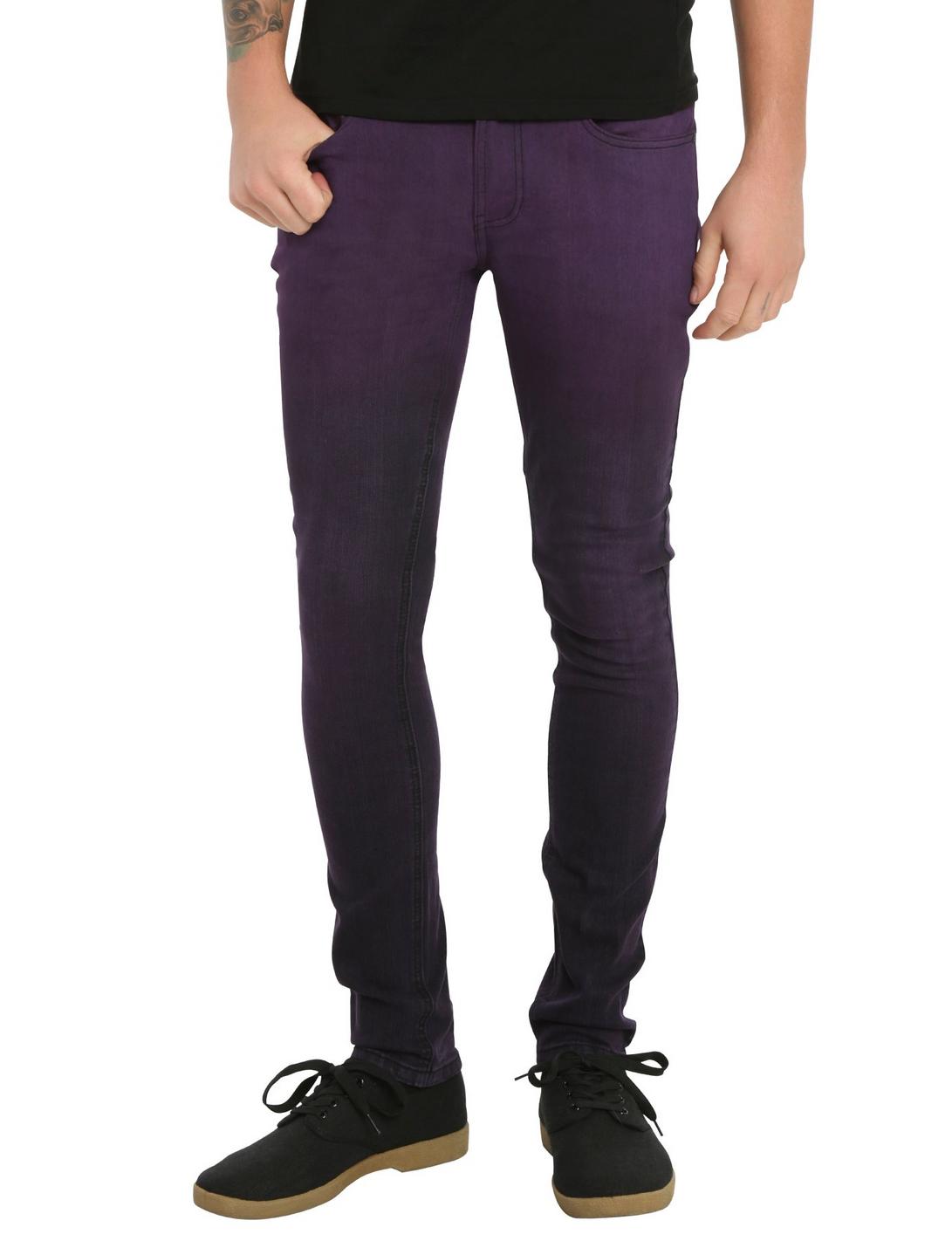 RUDE Purple Ombre Super Skinny Jeans, PURPLE, hi-res