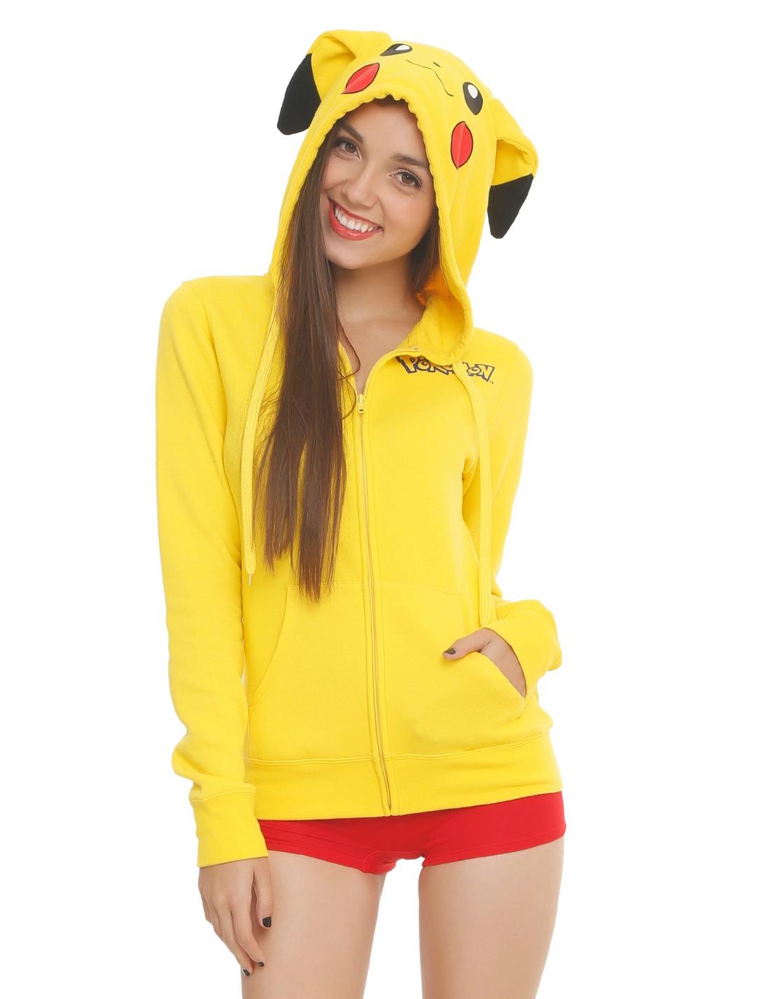 Pokemon Pikachu Cosplay Girls Hoodie, YELLOW, hi-res