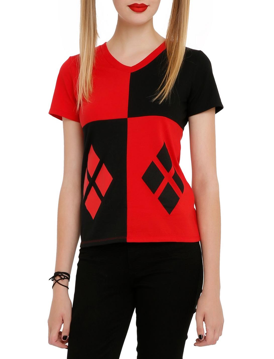 DC Comics Harley Quinn Girls Costume T-Shirt, RED, hi-res