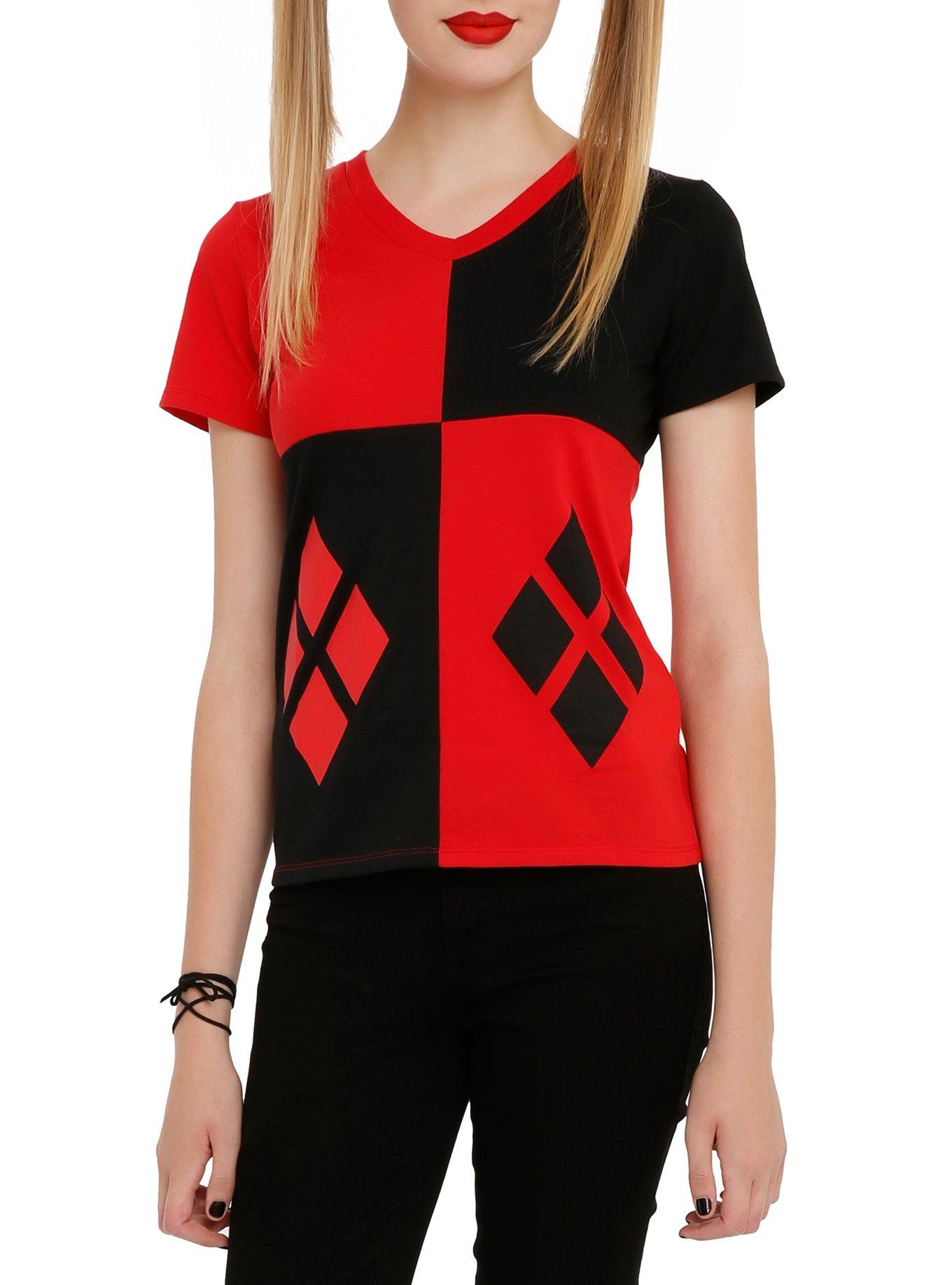 DC Comics Harley Quinn Girls Costume T-Shirt, RED, hi-res