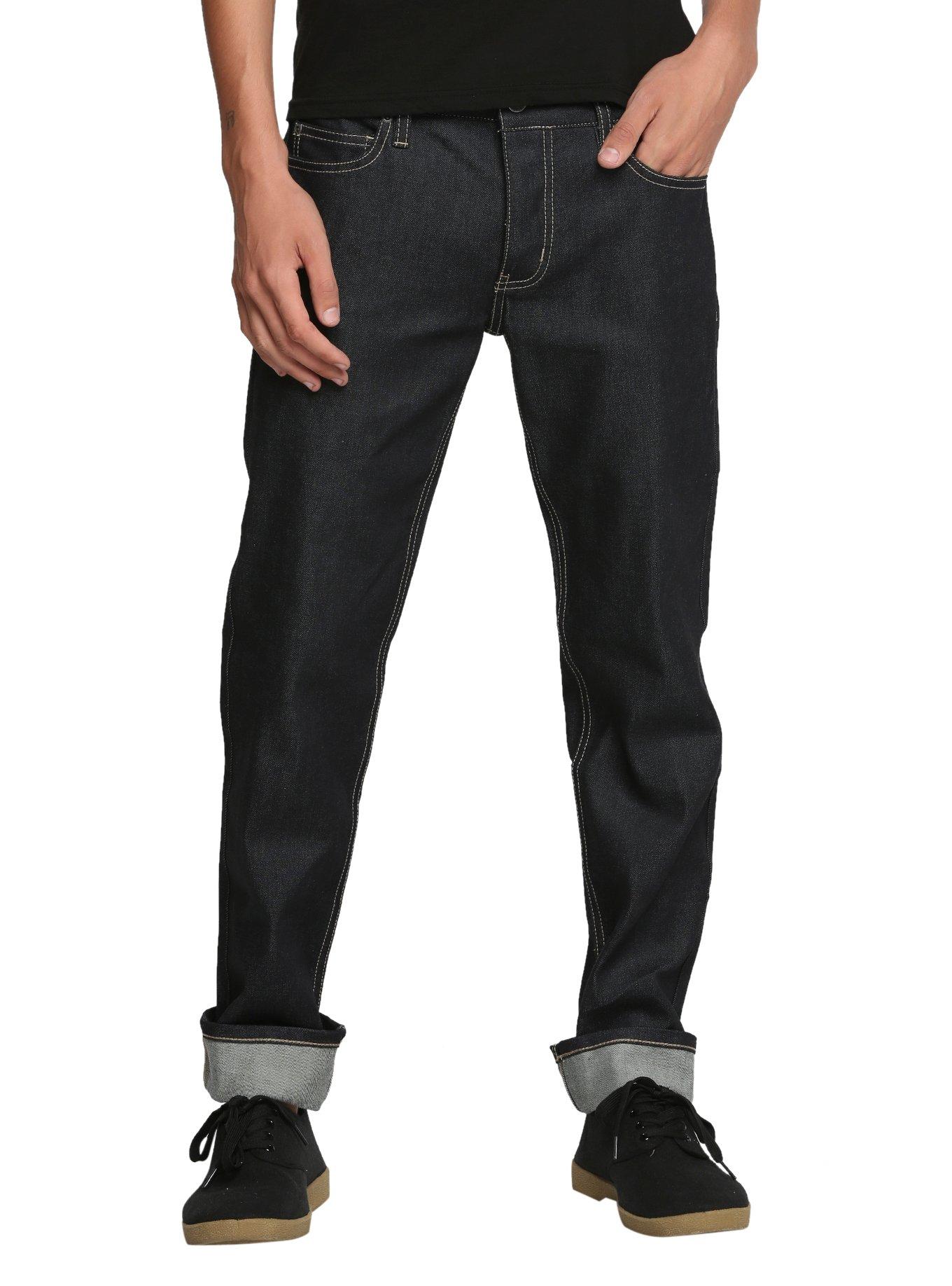 XXX RUDE Raw Indigo Slim Straight Fit Jeans, DARK BLUE, hi-res