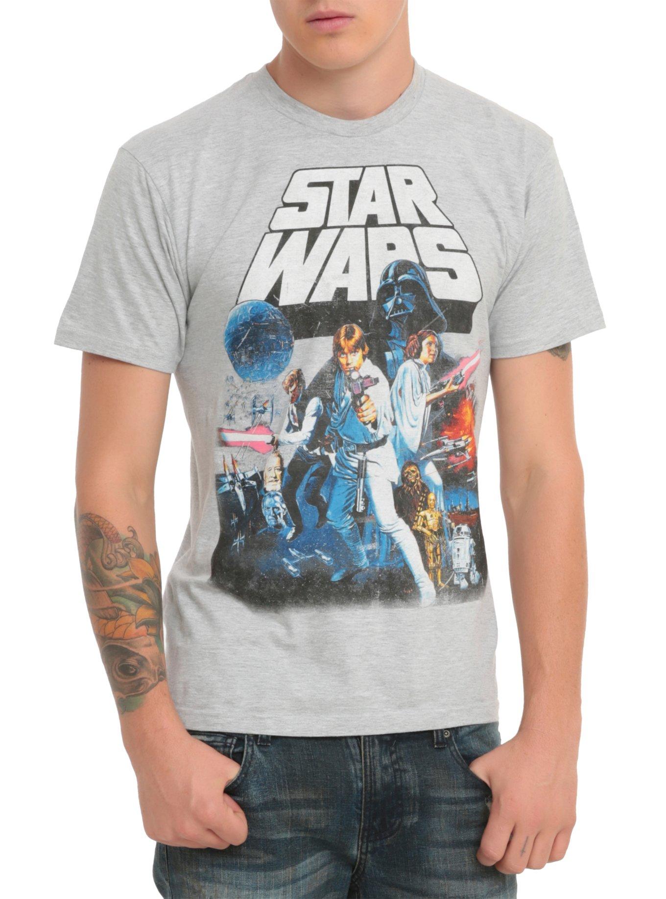 Star Wars Poster T-Shirt, LIGHT GRAY, hi-res