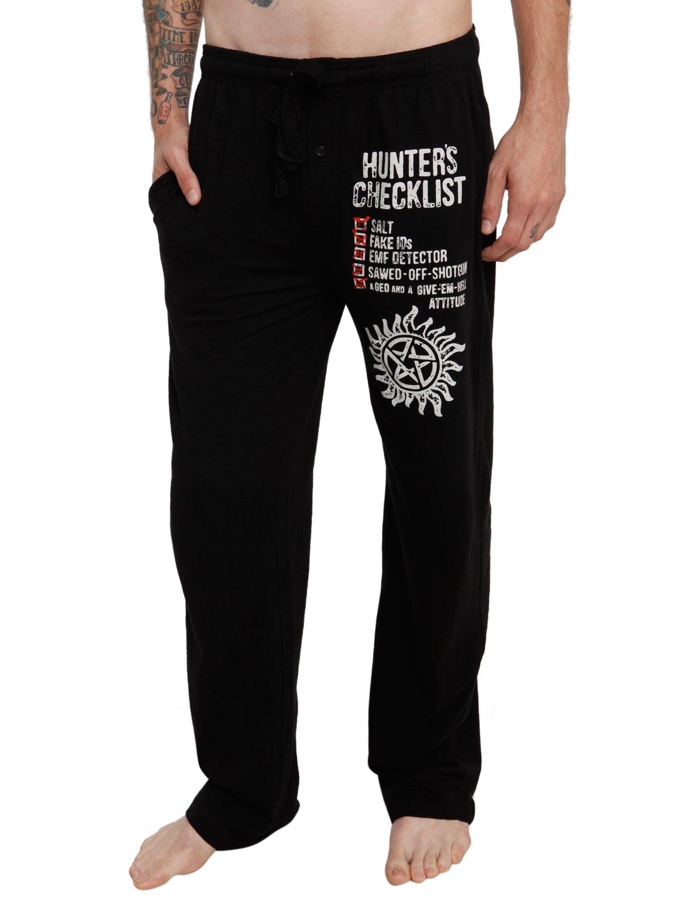 Supernatural Hunter's Checklist Guys Pajama Pants, HEATHER GREY, hi-res