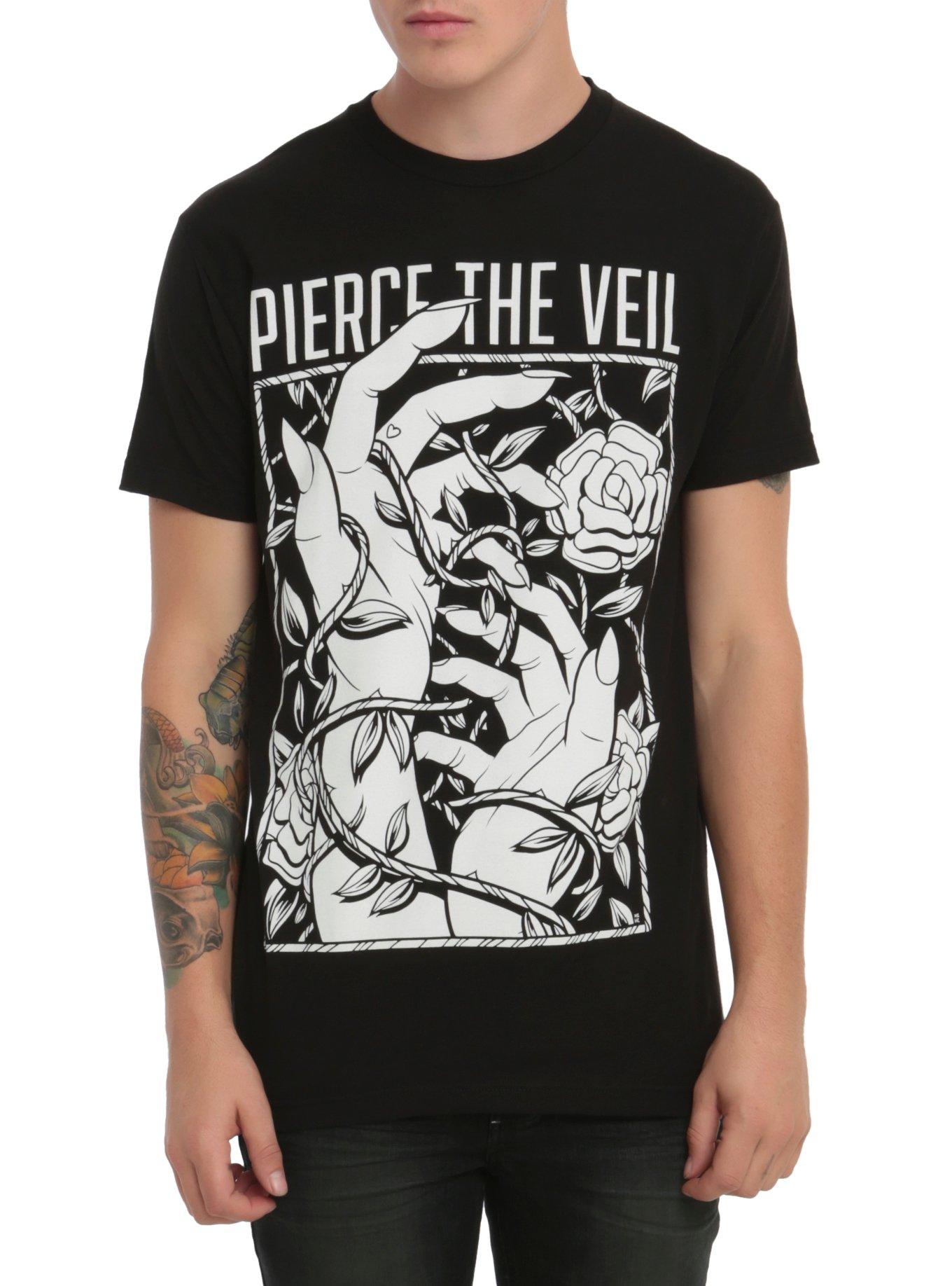Pierce The Veil Rose Hands T-Shirt | Hot Topic