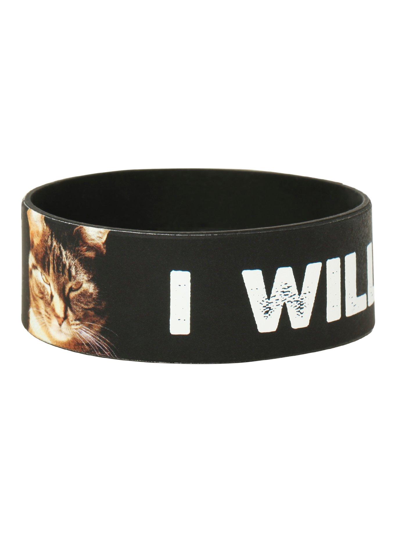 I Will End You Cat Rubber Bracelet, , hi-res