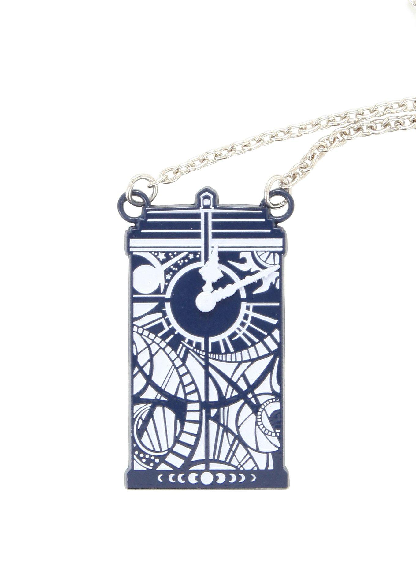 Doctor Who Gallifreyan Clock TARDIS Necklace, , hi-res