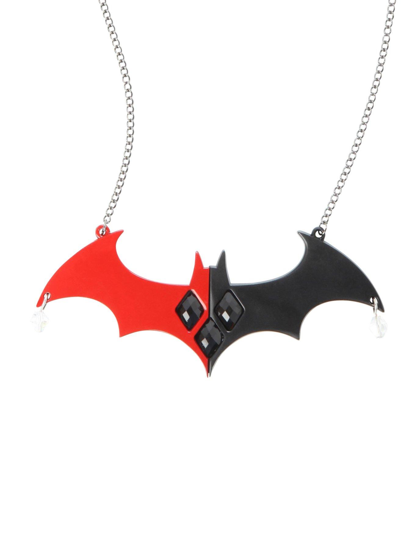 DC Comics Harley Quinn Batman Logo Statement Necklace, , hi-res