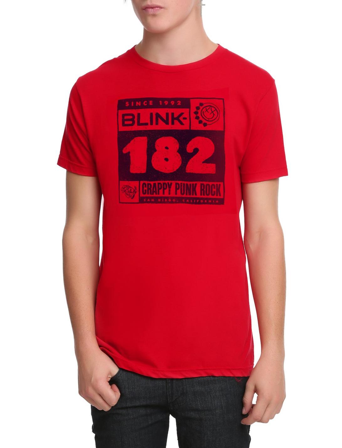 Blink-182 Crappy Punk Rock T-Shirt, RED, hi-res