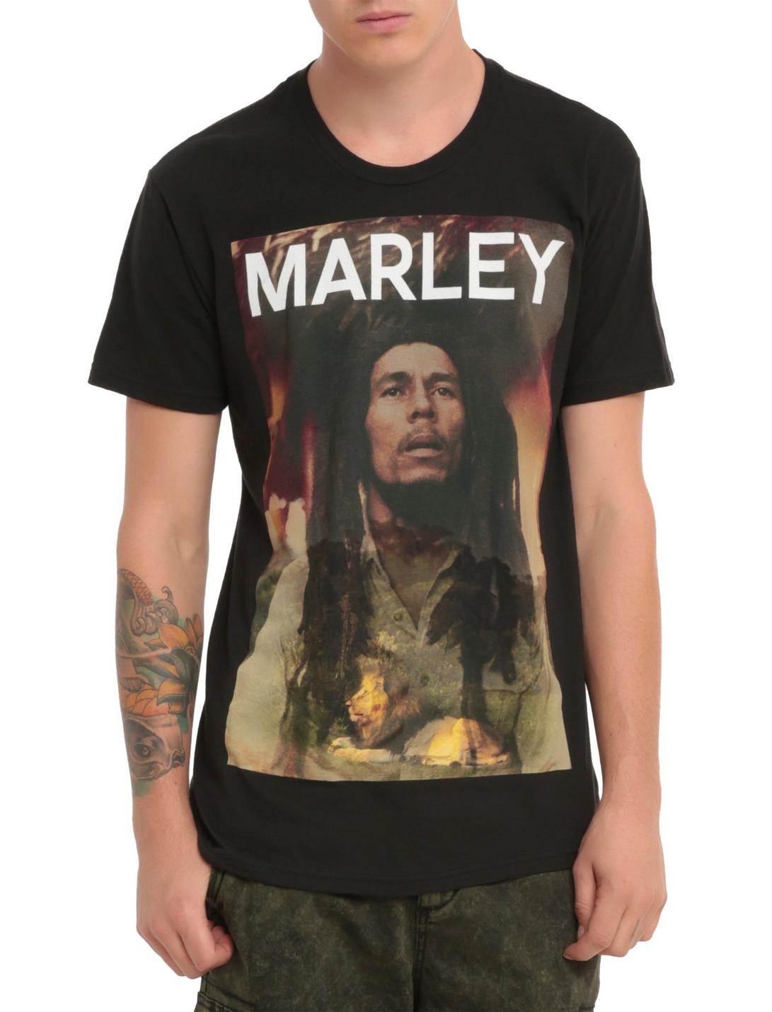 Bob Marley Photo Lion T-Shirt, BLACK, hi-res