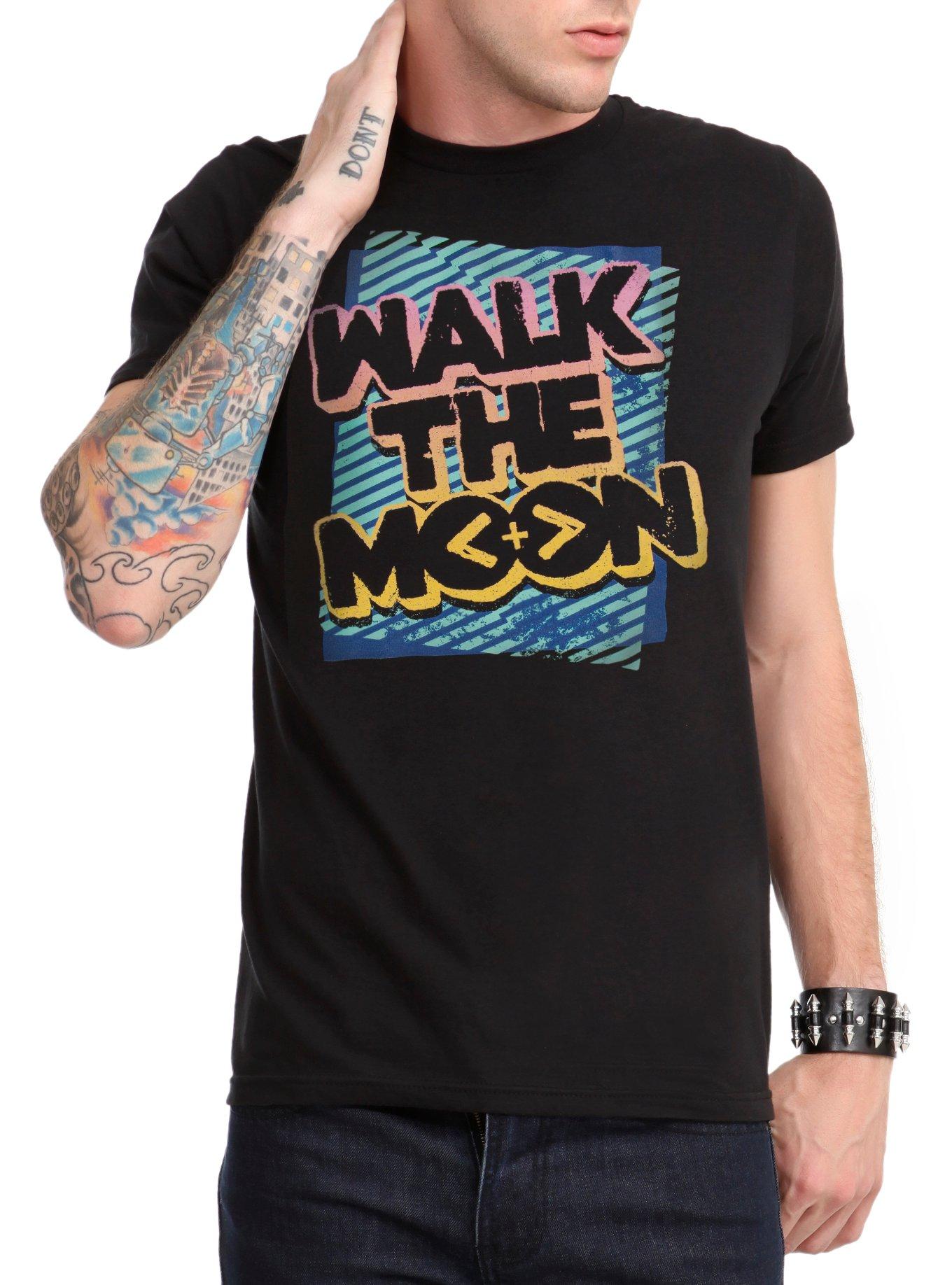 Walk The Moon Neon Logo T-Shirt, BLACK, hi-res
