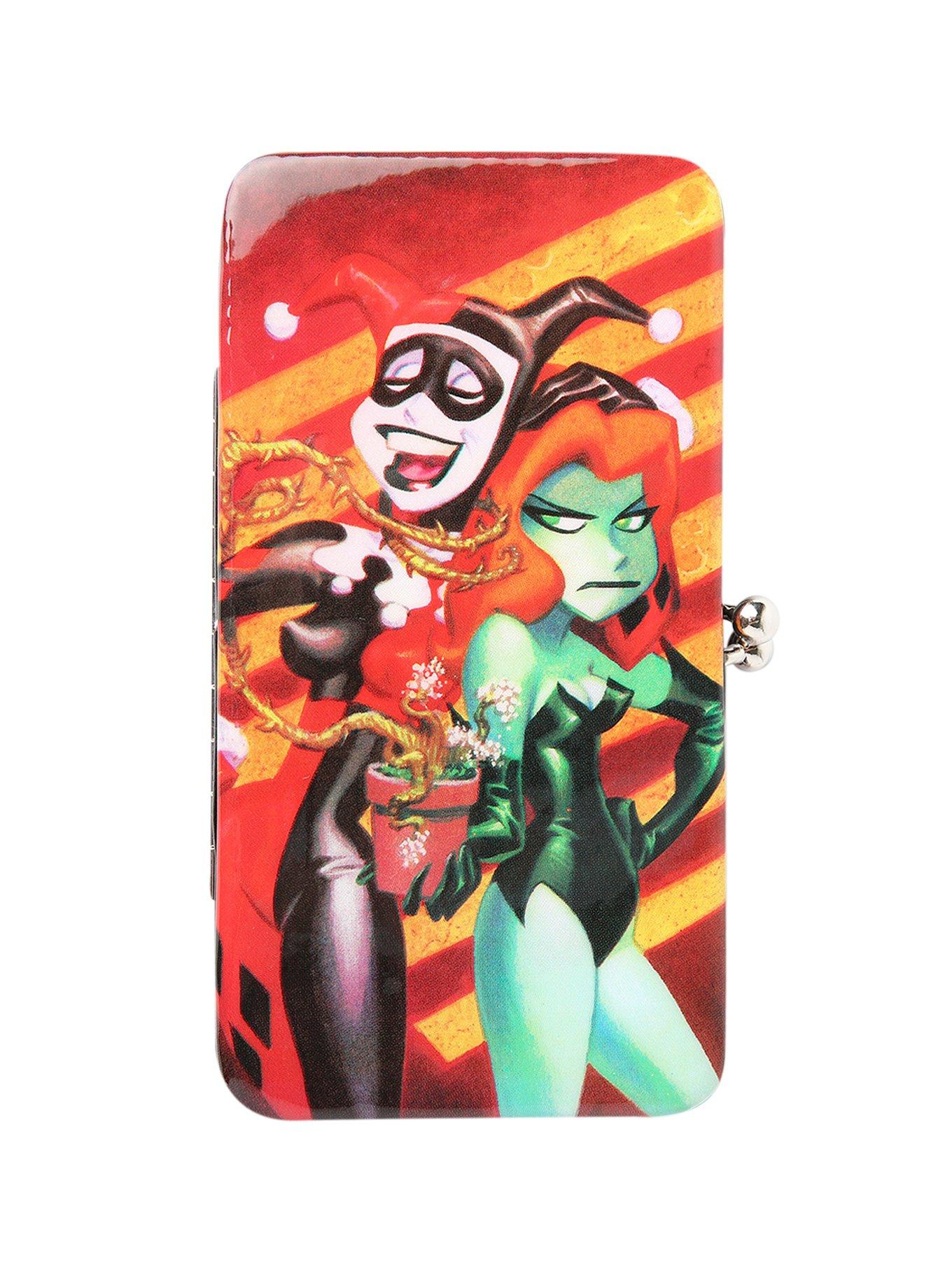 DC Comics Harley Quinn & Poison Ivy Kisslock Hinge Wallet Hot Topic
