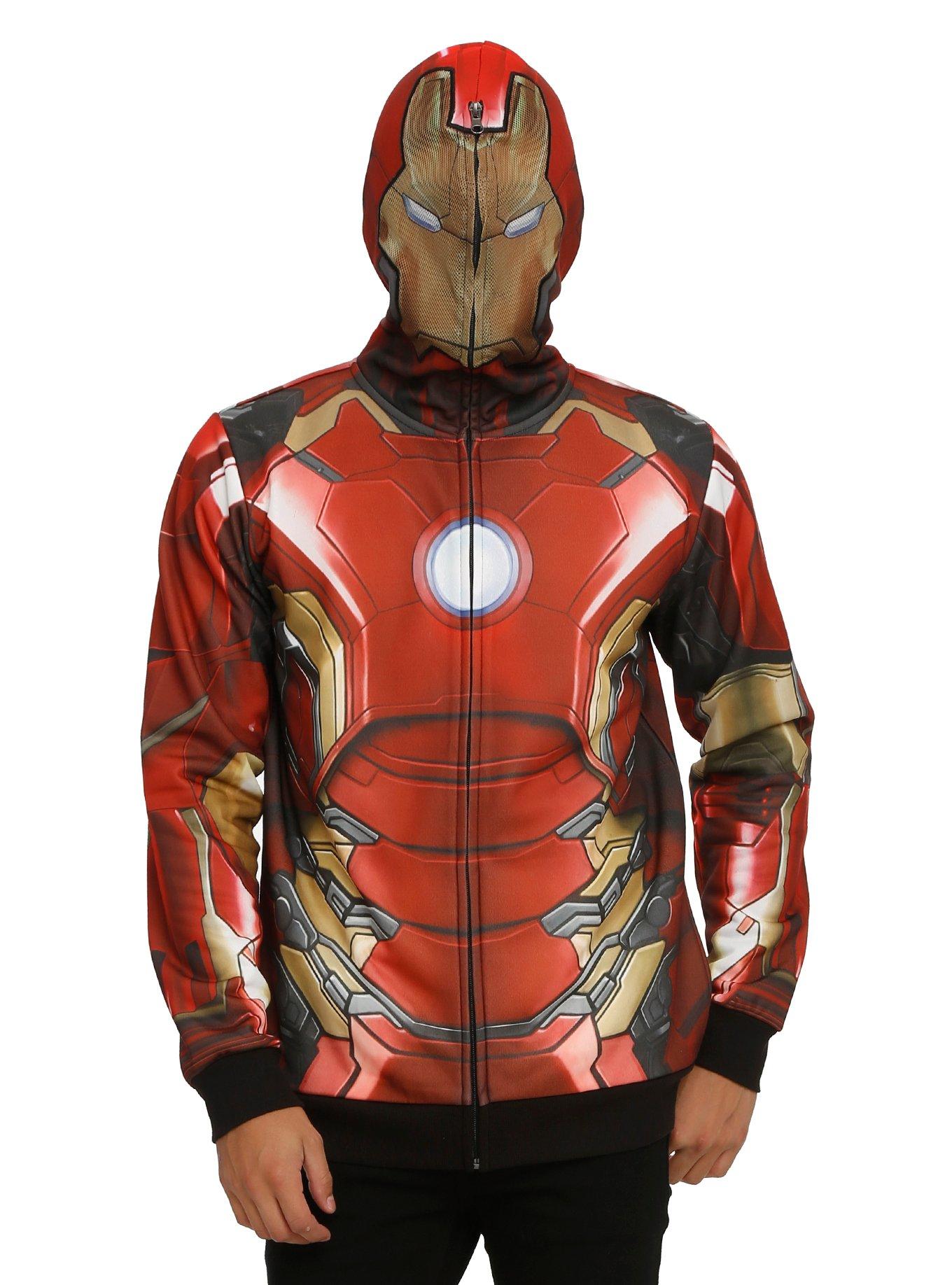 Marvel Iron Man Sublimation Full Zip Hoodie, RED, hi-res