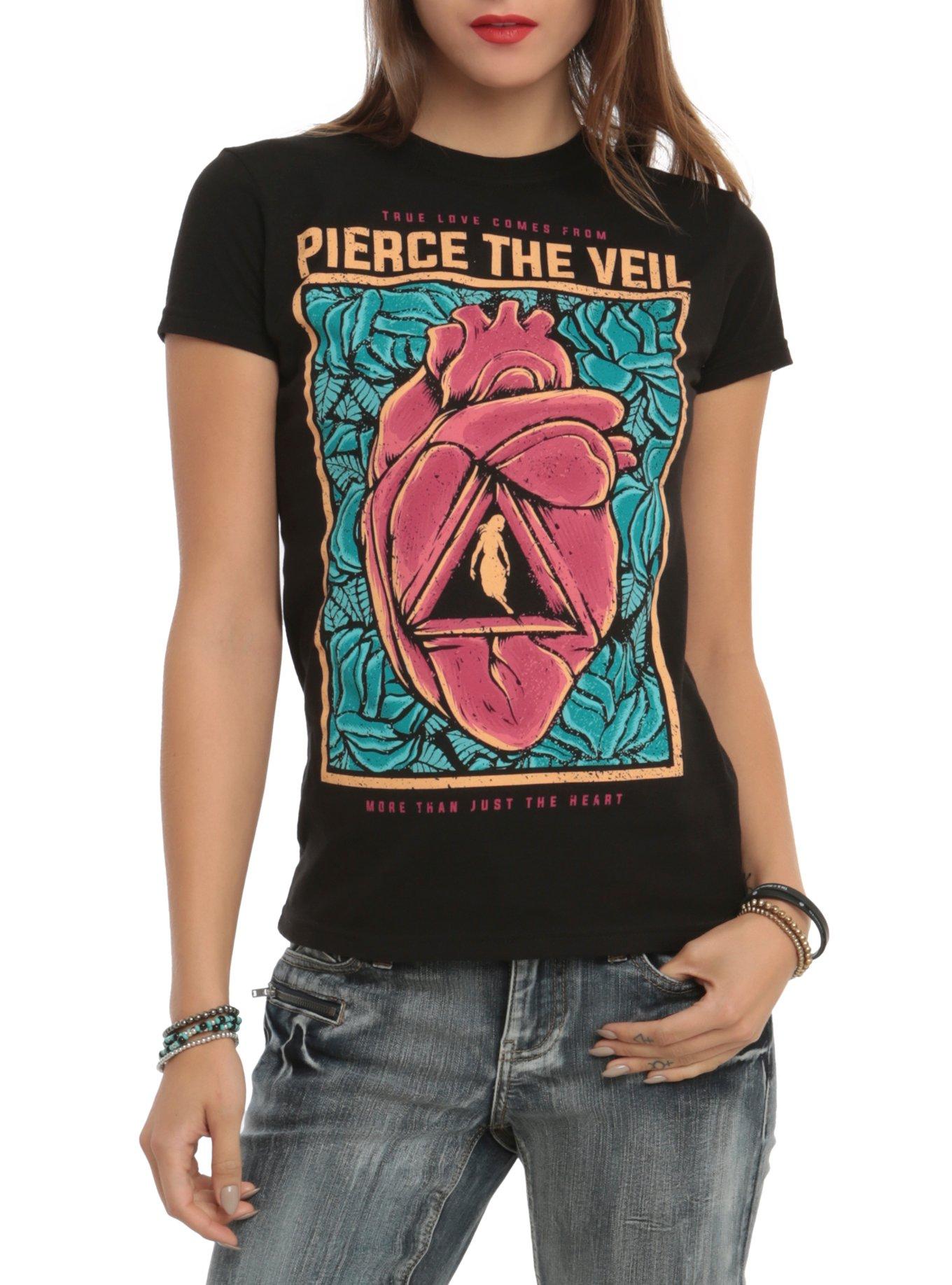 Pierce The Veil Heart Girls T-Shirt, BLACK, hi-res