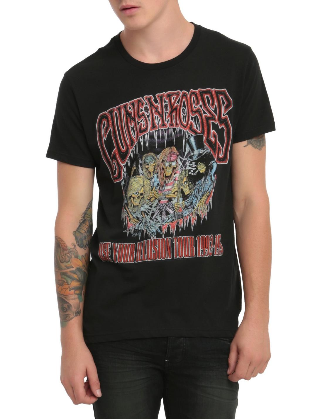 Guns N' Roses Illusion Tour T-Shirt, BLACK, hi-res