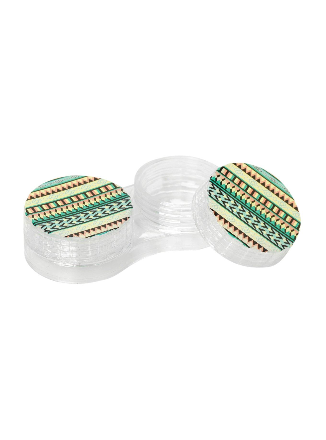 Green Aztec Contact Lens Case, , hi-res