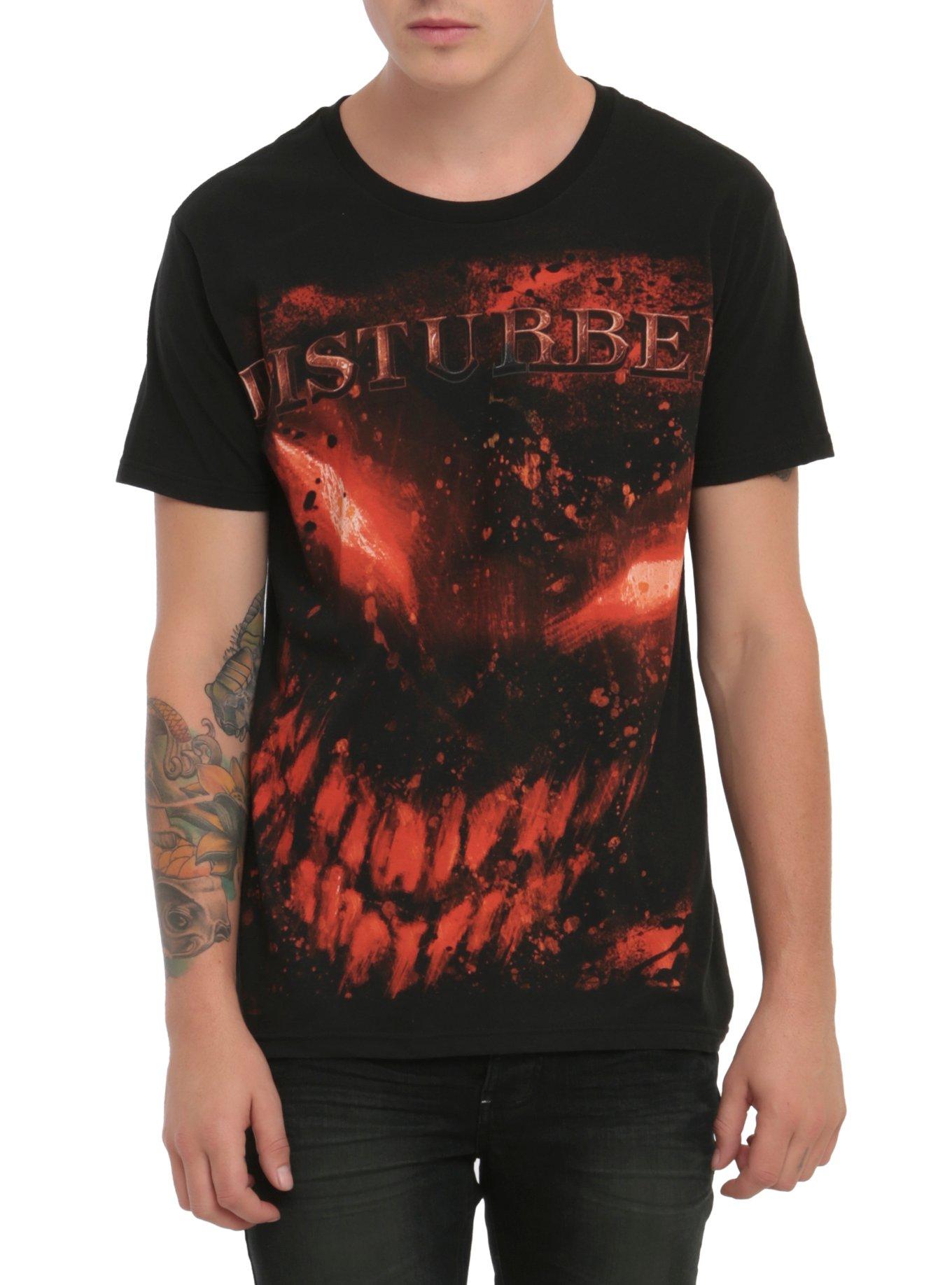 Disturbed Splatter Face T-Shirt, BLACK, hi-res