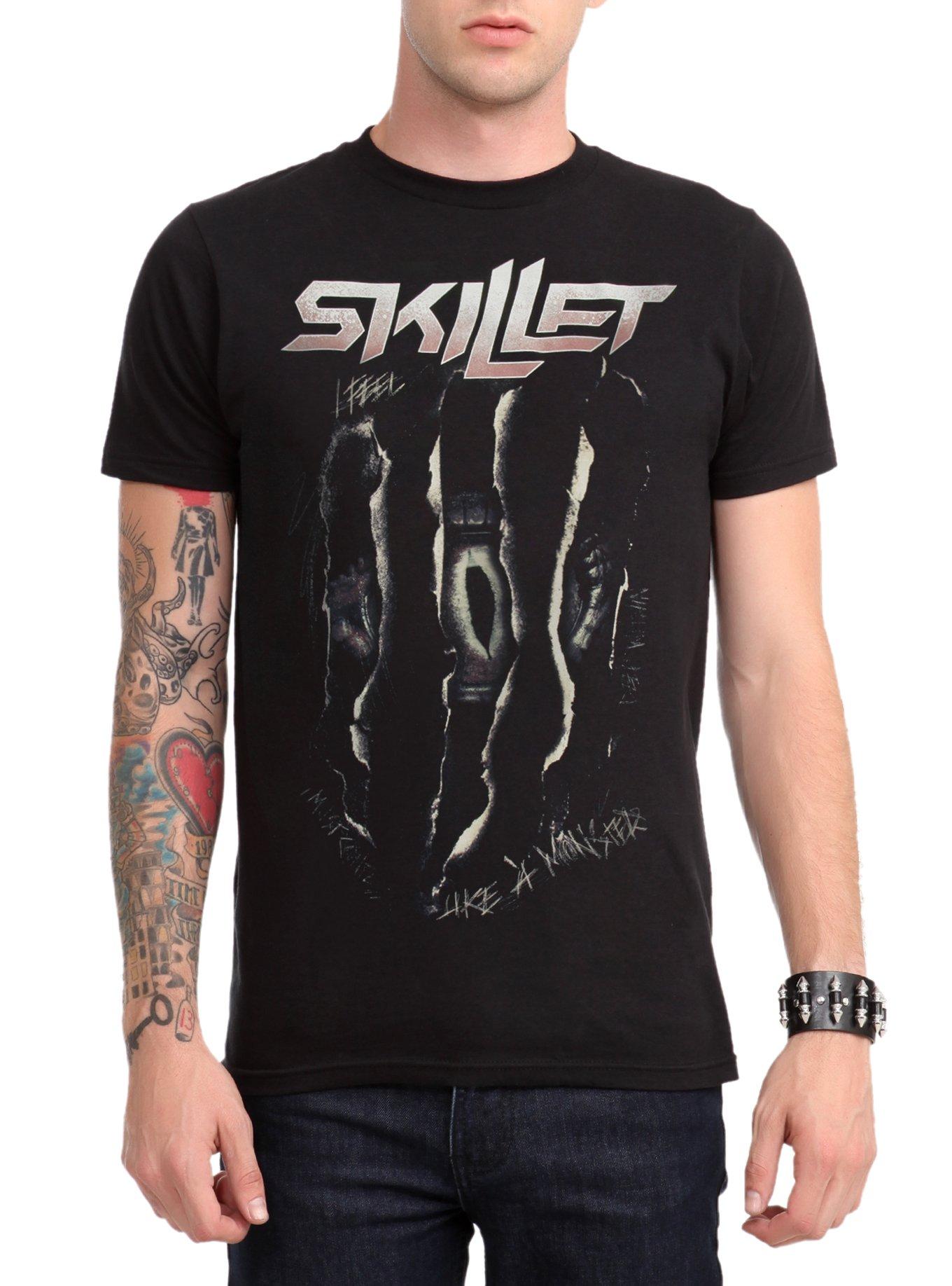 Skillet monster. Skillet мерч. Скайлет Монстер. Skillet монстр. Skillet t Shirt.