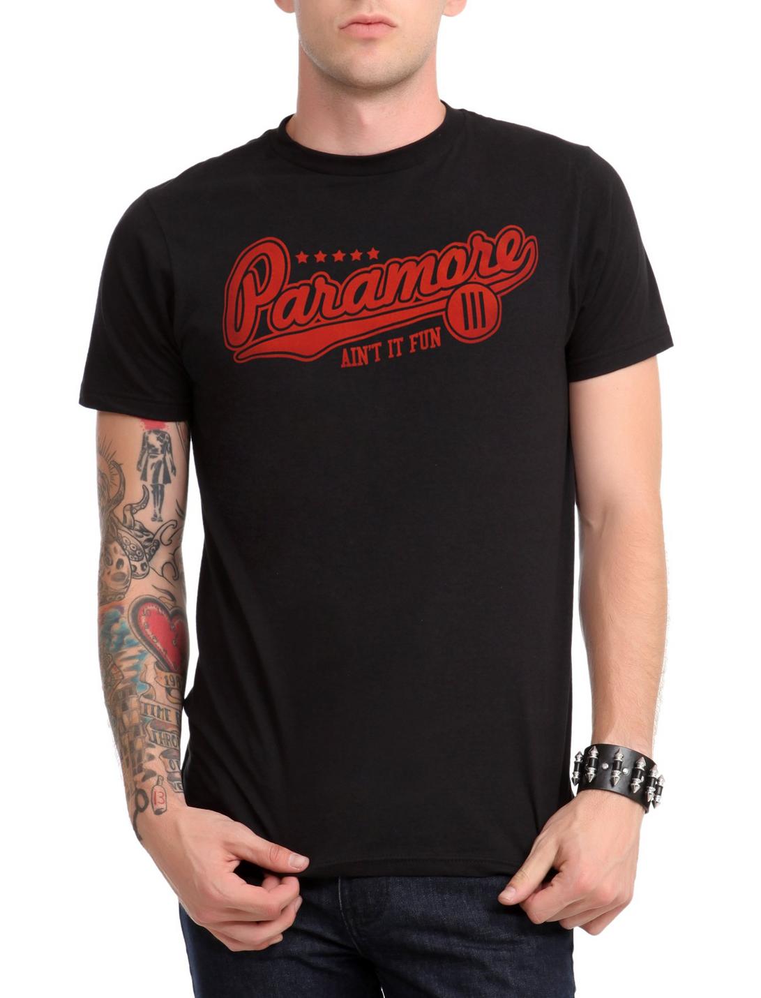 Paramore Baseball Logo T-Shirt, BLACK, hi-res